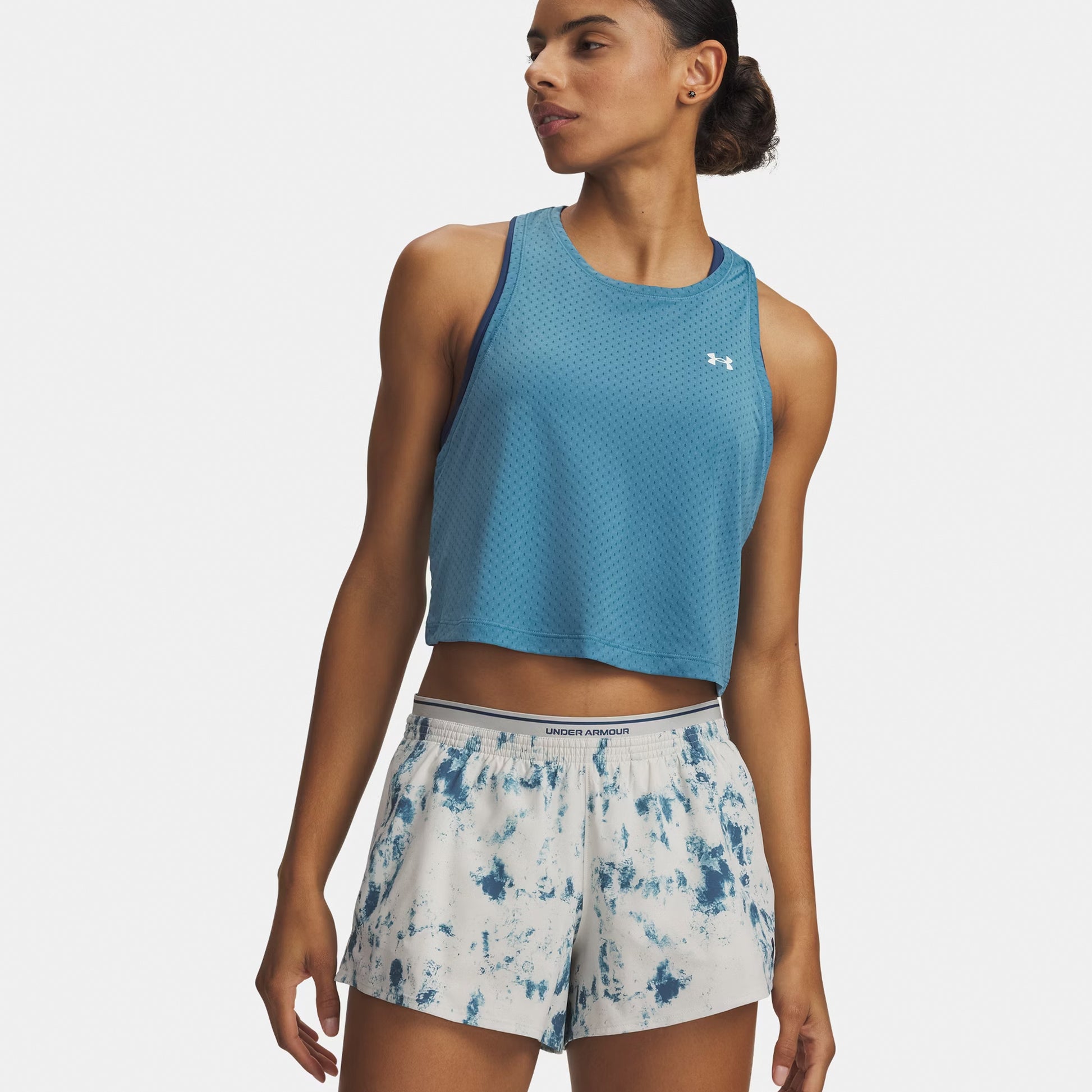 Under Armour Tech Sport Mesh Crop Linne Damer-blå