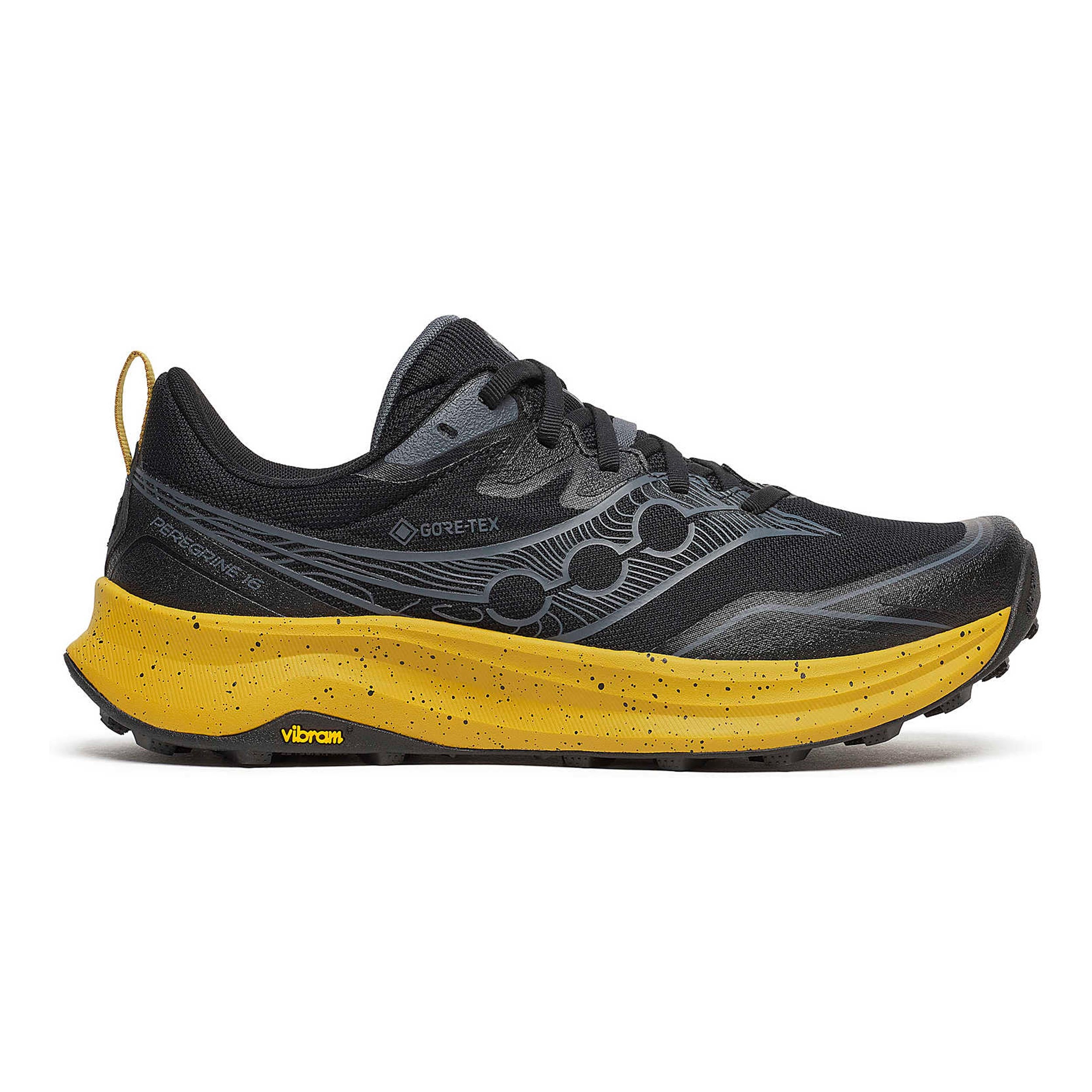 Saucony Peregrine 16 GTX Terrängsko Herrar - svart, gul