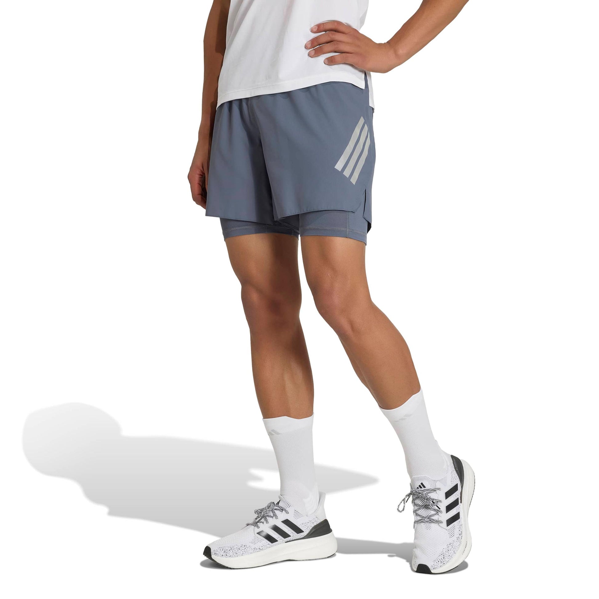 adidas adi365 2in1 Löparshorts Herrar - blågrå