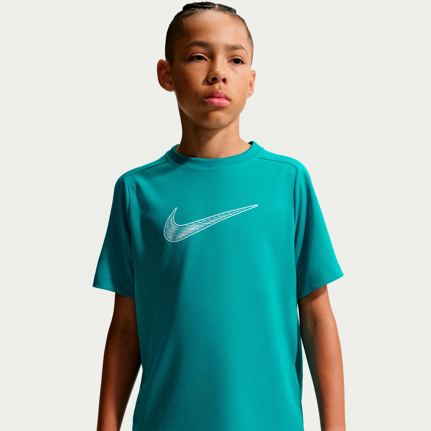 Nike Dri-Fit Multi  T-shirt Barn - petrol, vit