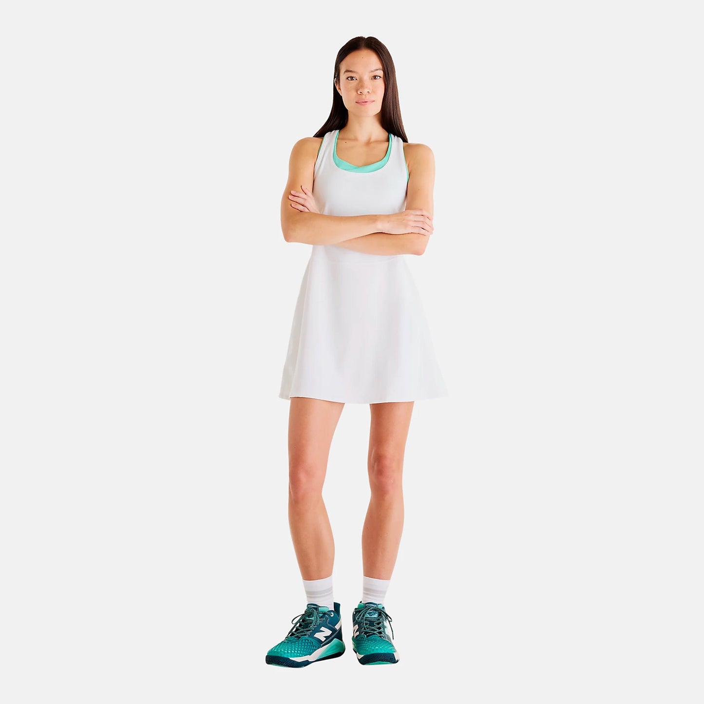 New Balance Tournament Dress Klänning Damer-vit, grön