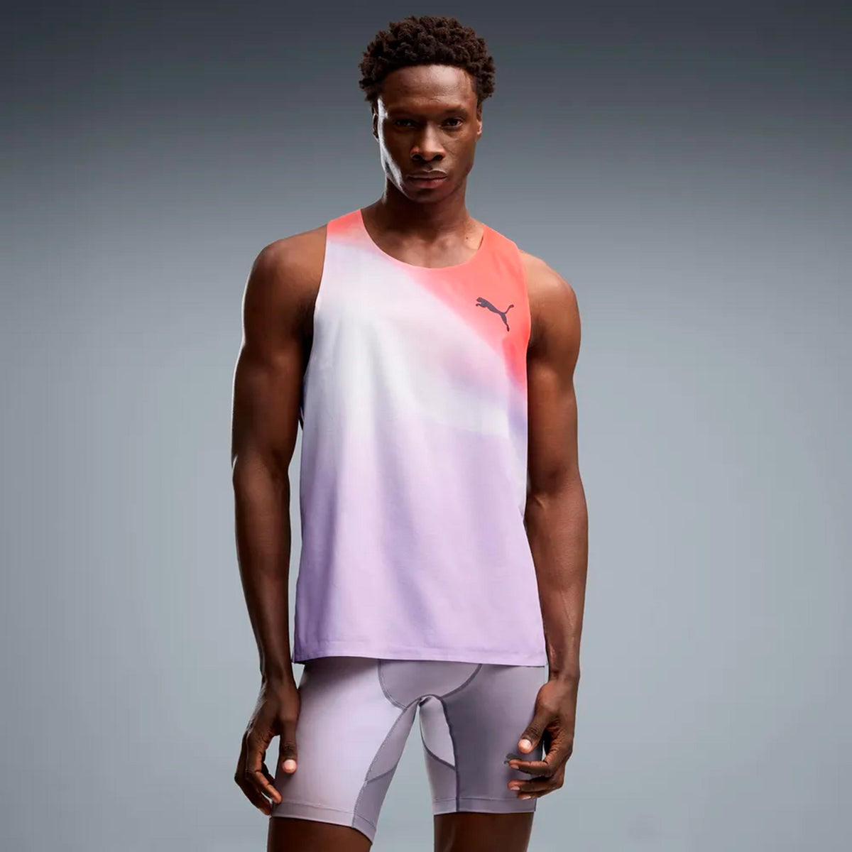 Puma Lightspeed Ultraweave Graphic  Löpartröja Herrar - ljusgrå, orange