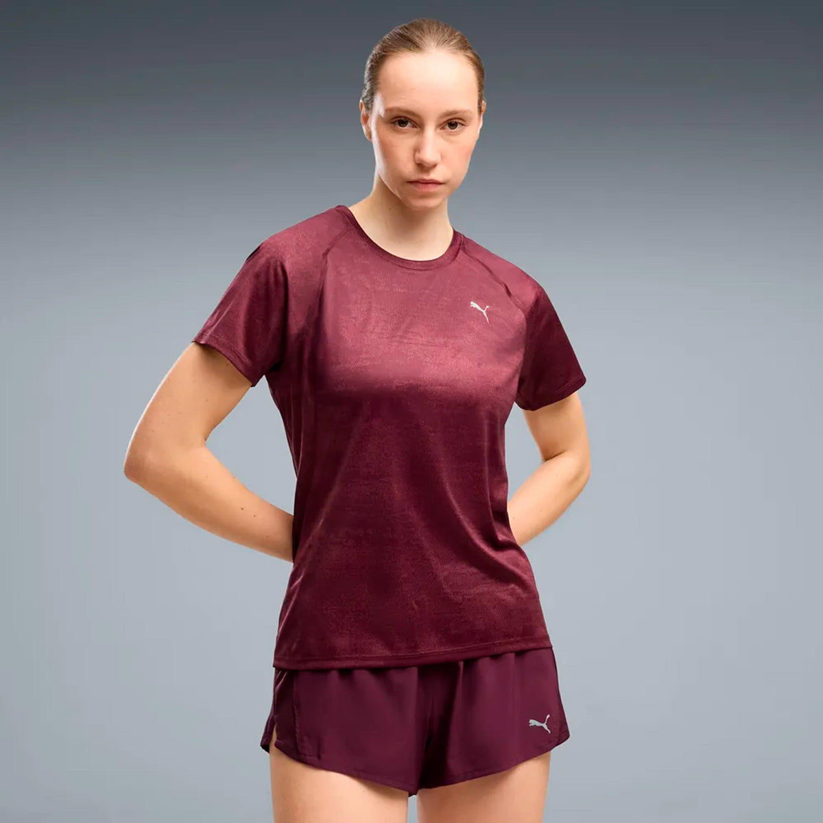 Puma Velocity AOP  Löpartröja Damer - mörkröd