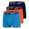 Essential Cotton Stretch Trunk Boxershorts 3-pack Herrar - ljusblå, orange