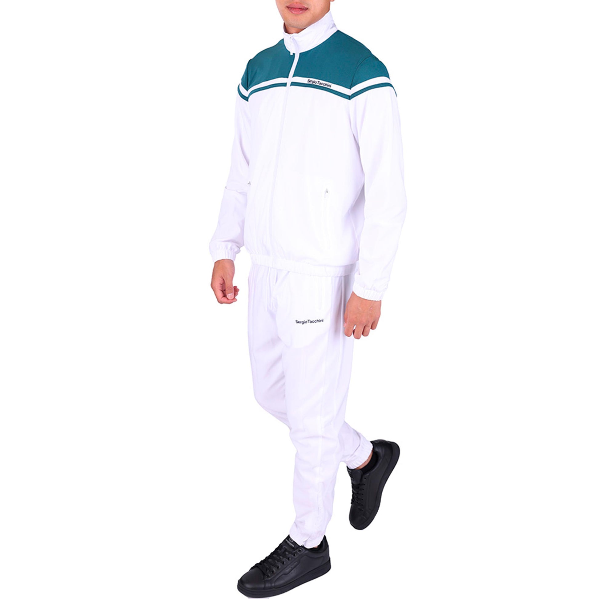 Sergio Tacchini Riflesso Träningsoverall Herrar - vit, petrol