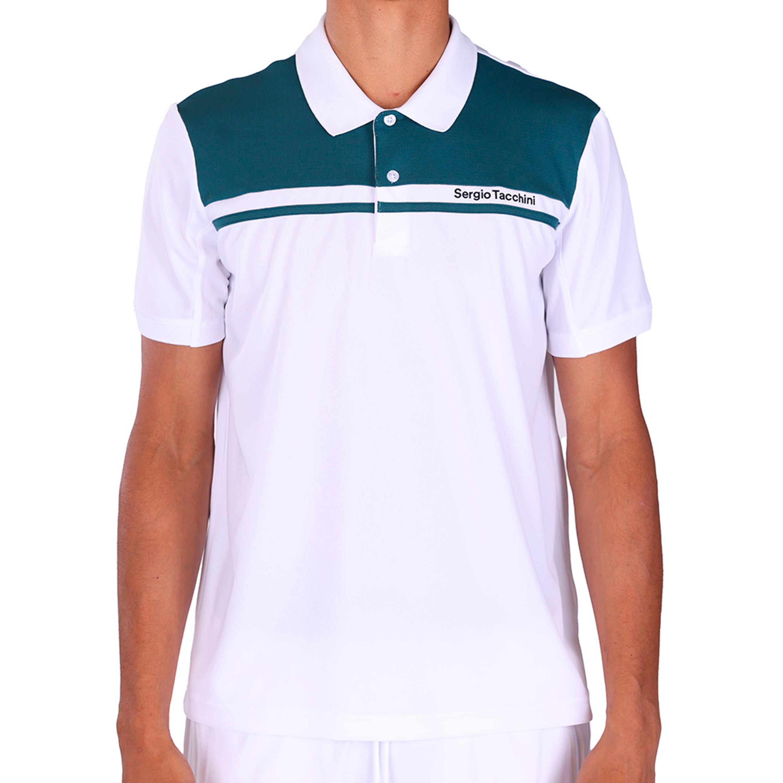Sergio Tacchini Riflesso Polo Herrar - vit, petrol