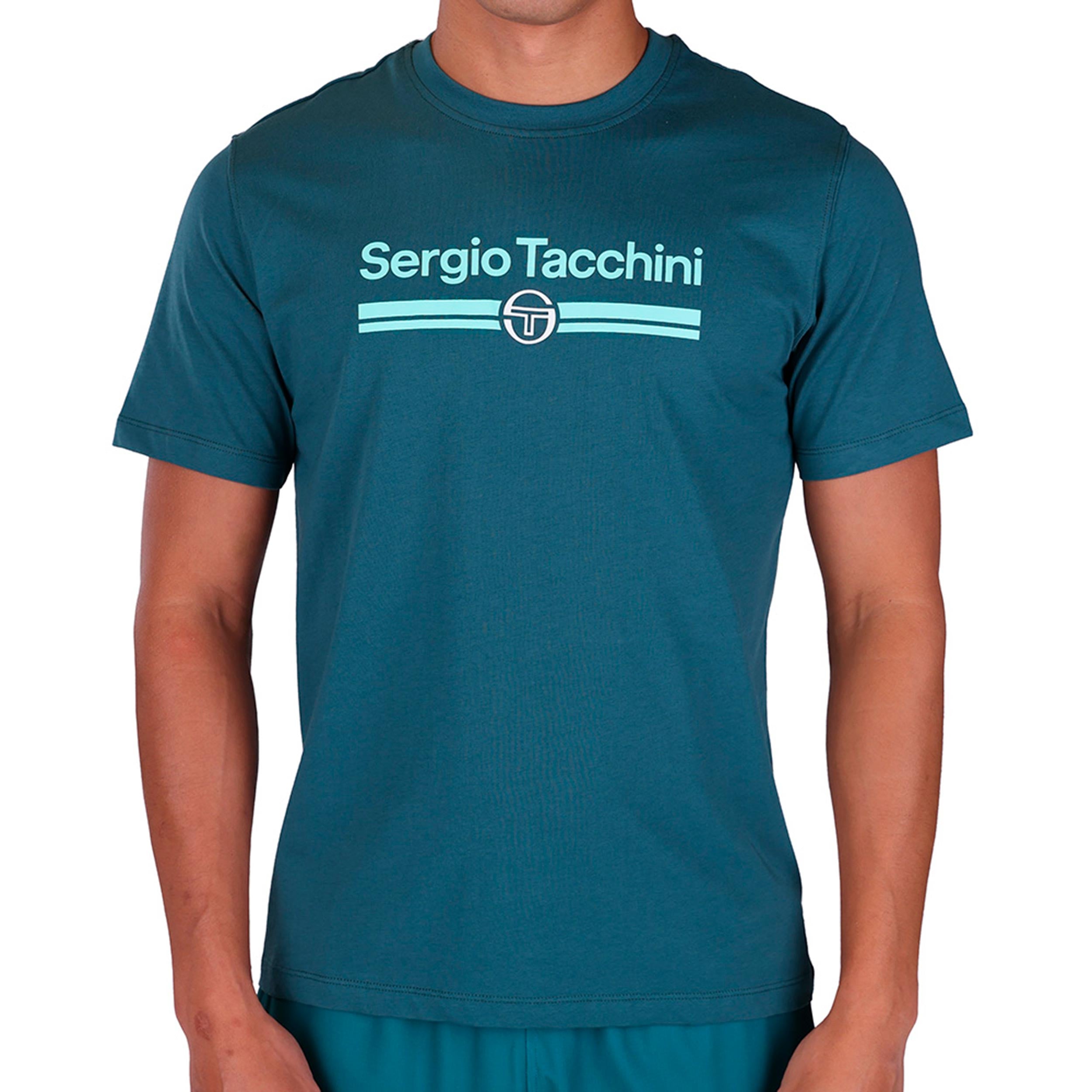 Sergio Tacchini Marchio Co T-shirt Herrar - mörkgrön, vit
