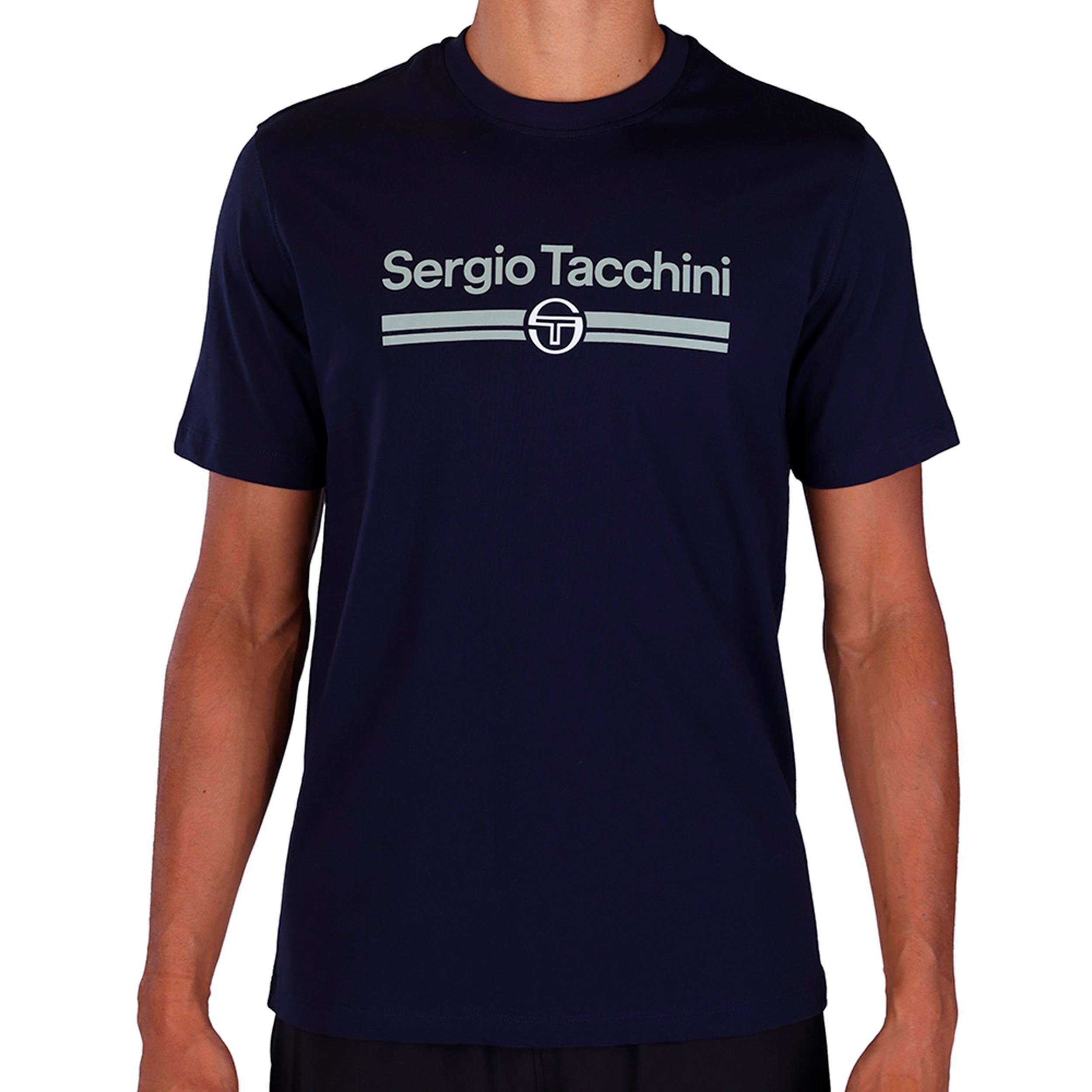 Sergio Tacchini Marchio Co T-shirt Herrar - mörkblå, vit