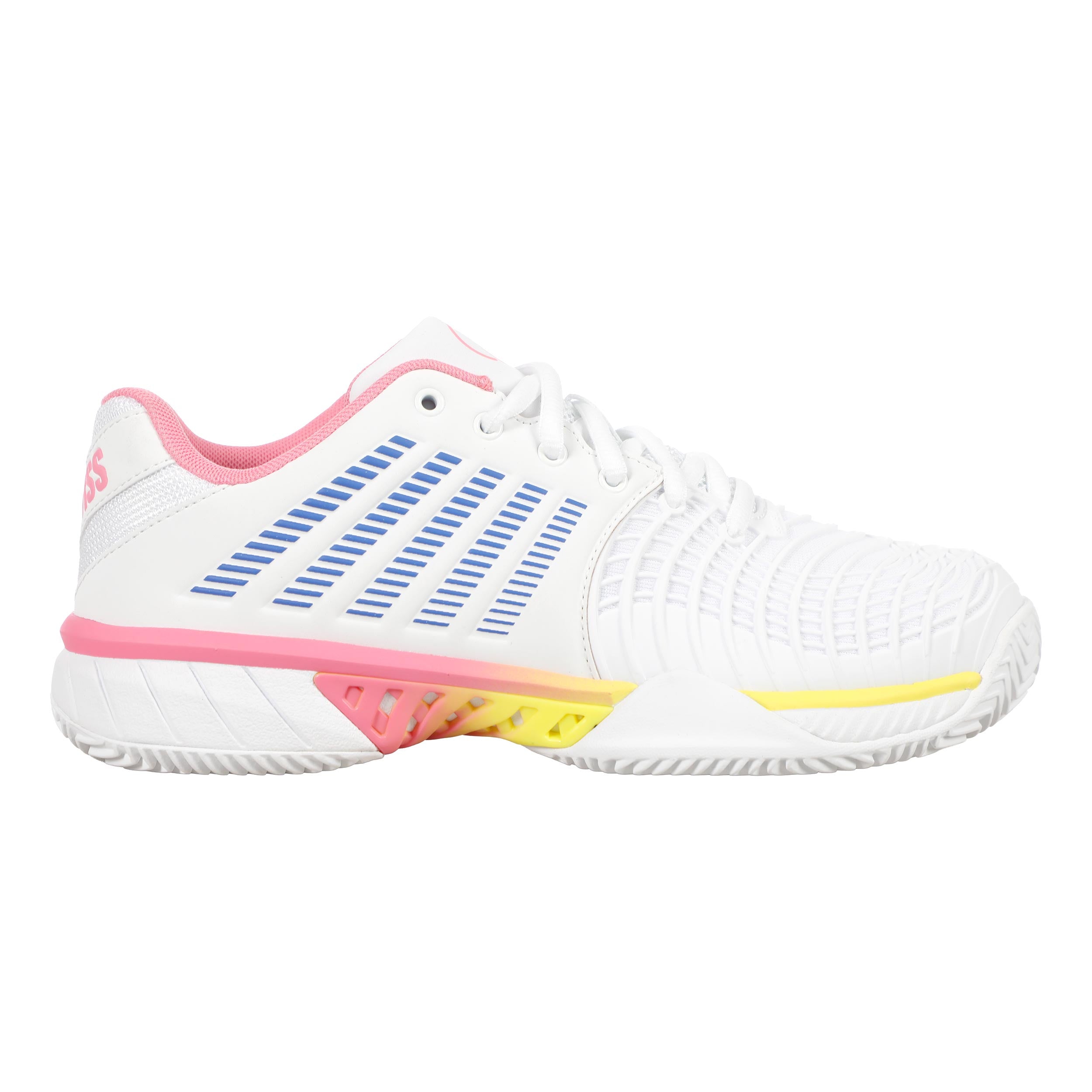 K-Swiss Express Light 3 x Quiet Please Sko för grus Damer - vit, gul