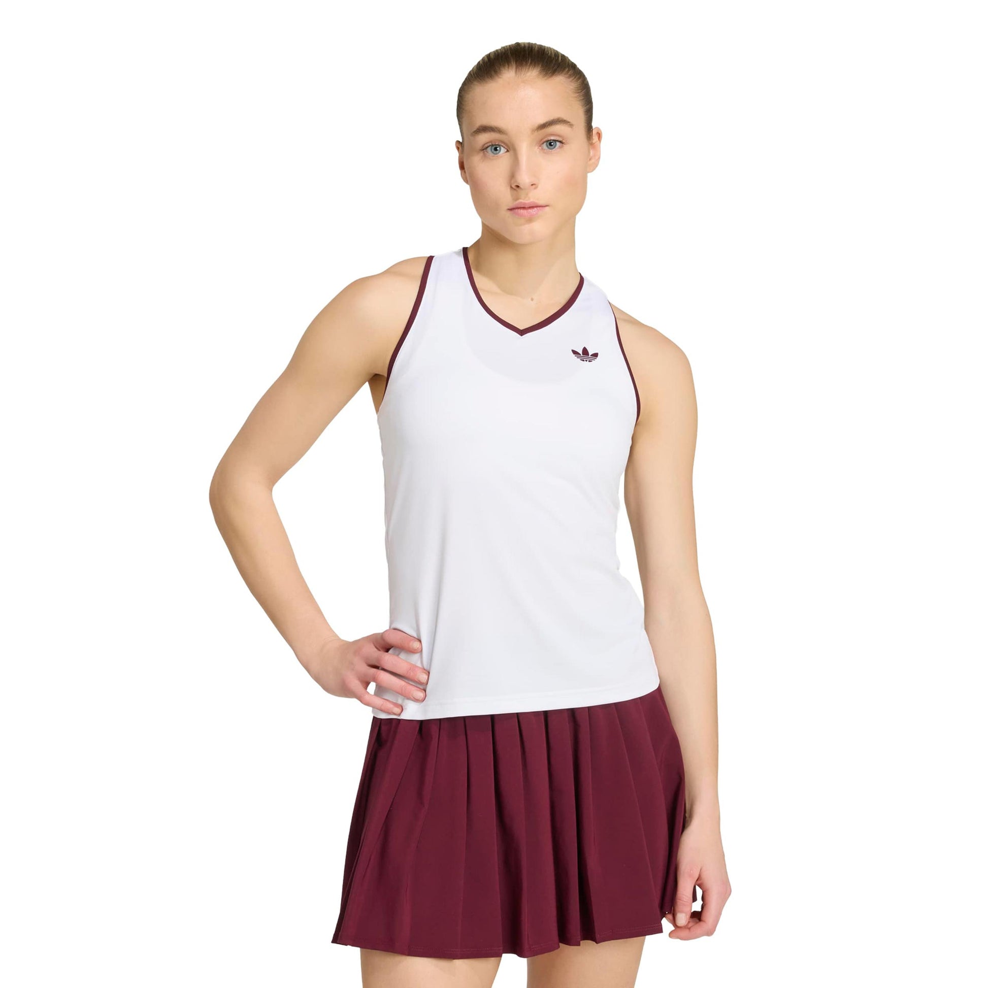 adidas Classics Linne Damer - vit, rött vin