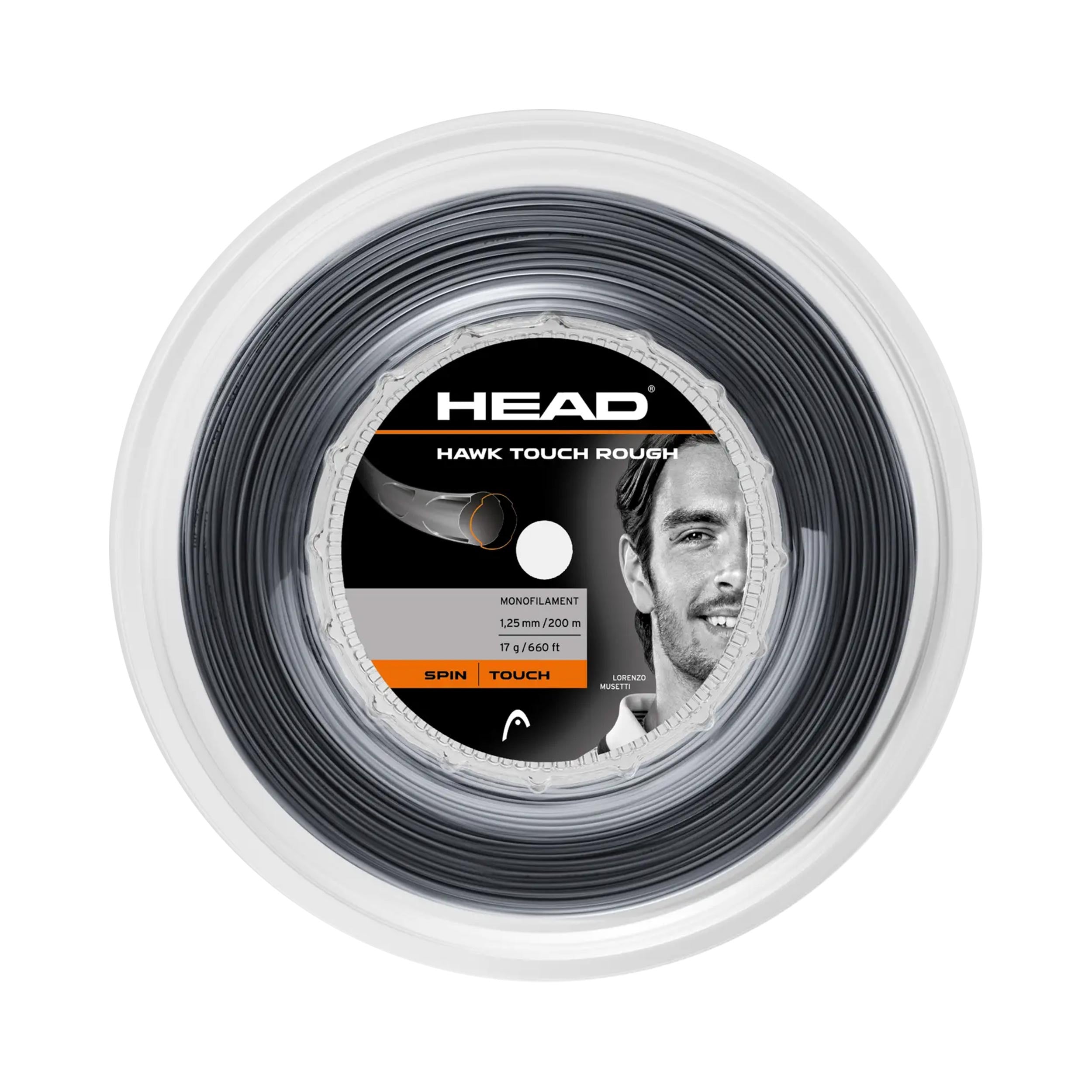HEAD Hawk Touch Rough Strängrulle 200m - svart