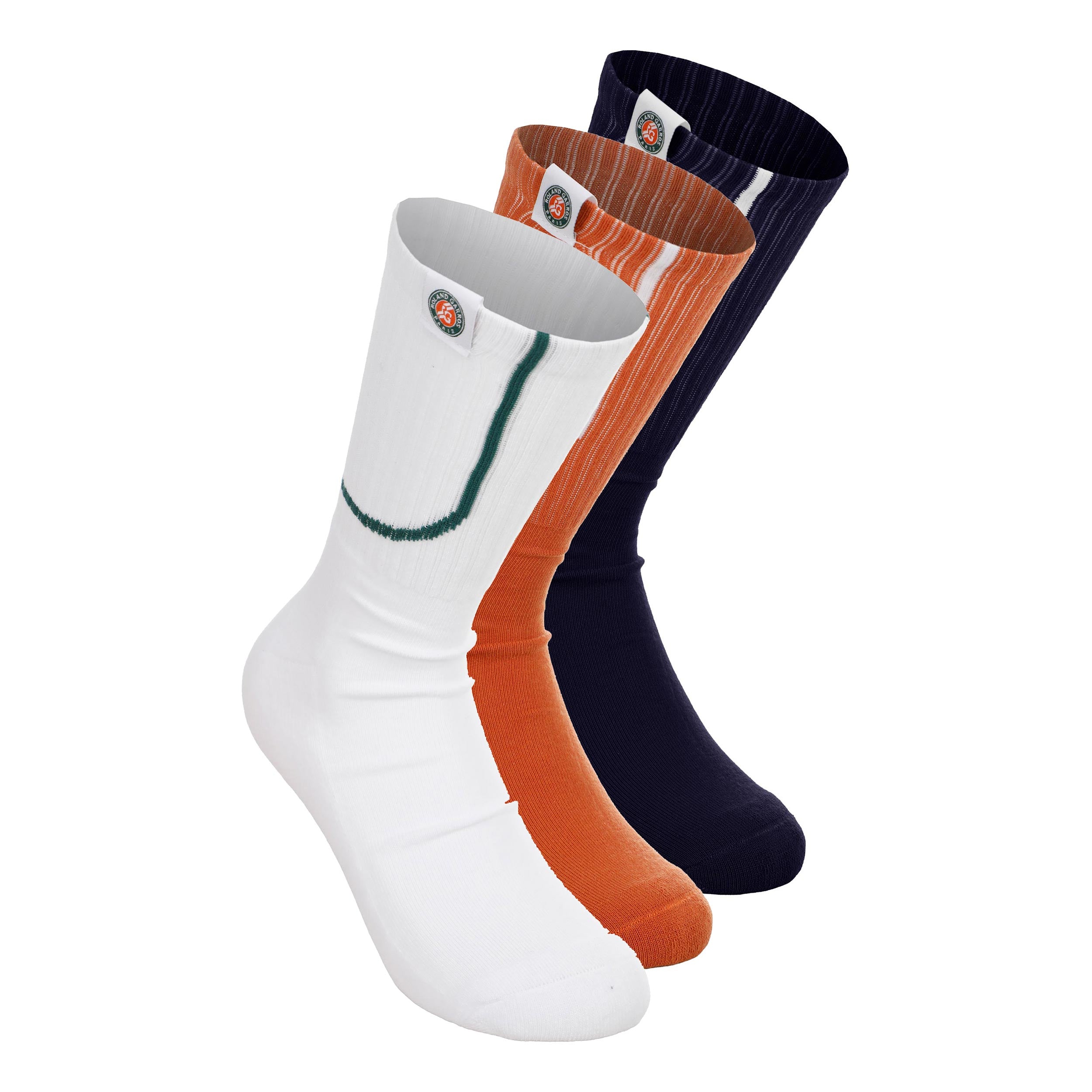Roland Garros Tennisstrumpor 3-pack Unisex - vit, mörkblå