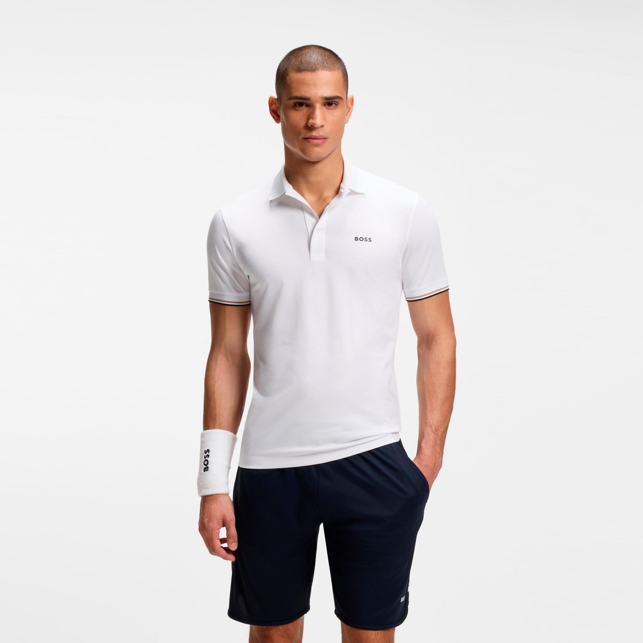 BOSS Game 1 Polo Herrar - vit