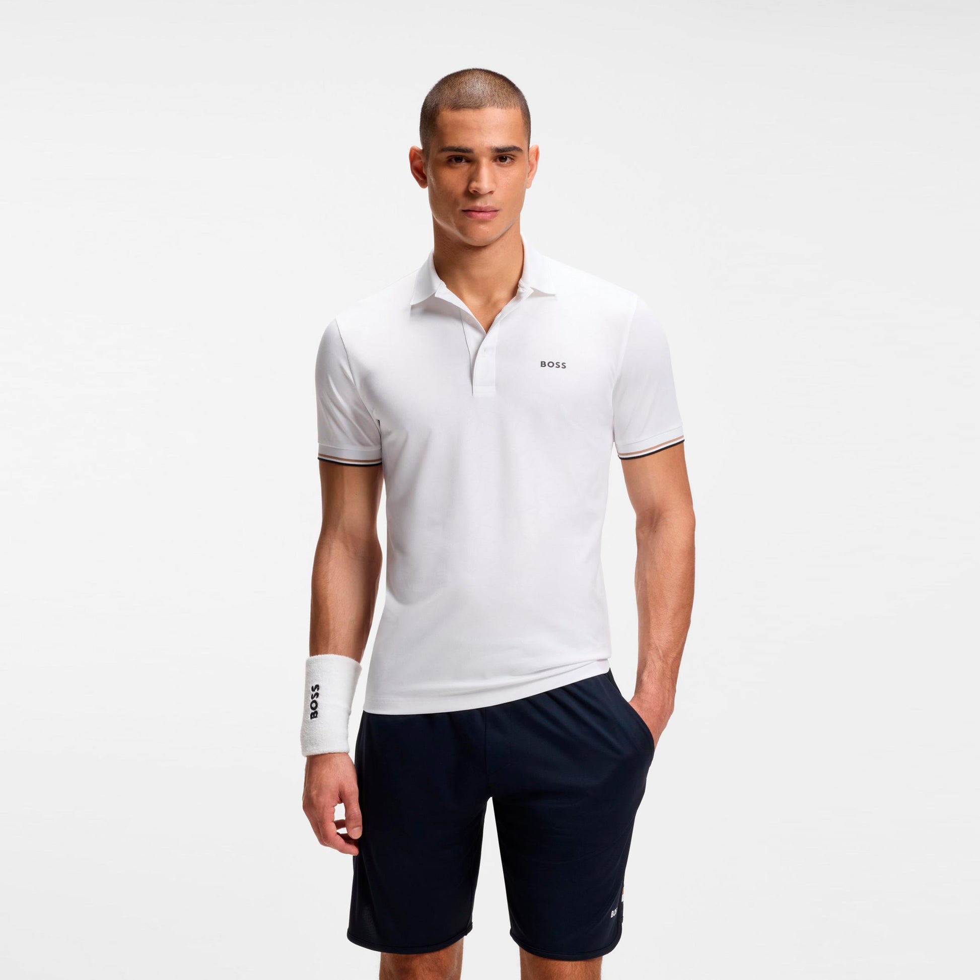 BOSS Game 1 Polo Herrar - vit