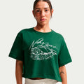 Slam Crop T-shirt Damer - mörkgrön