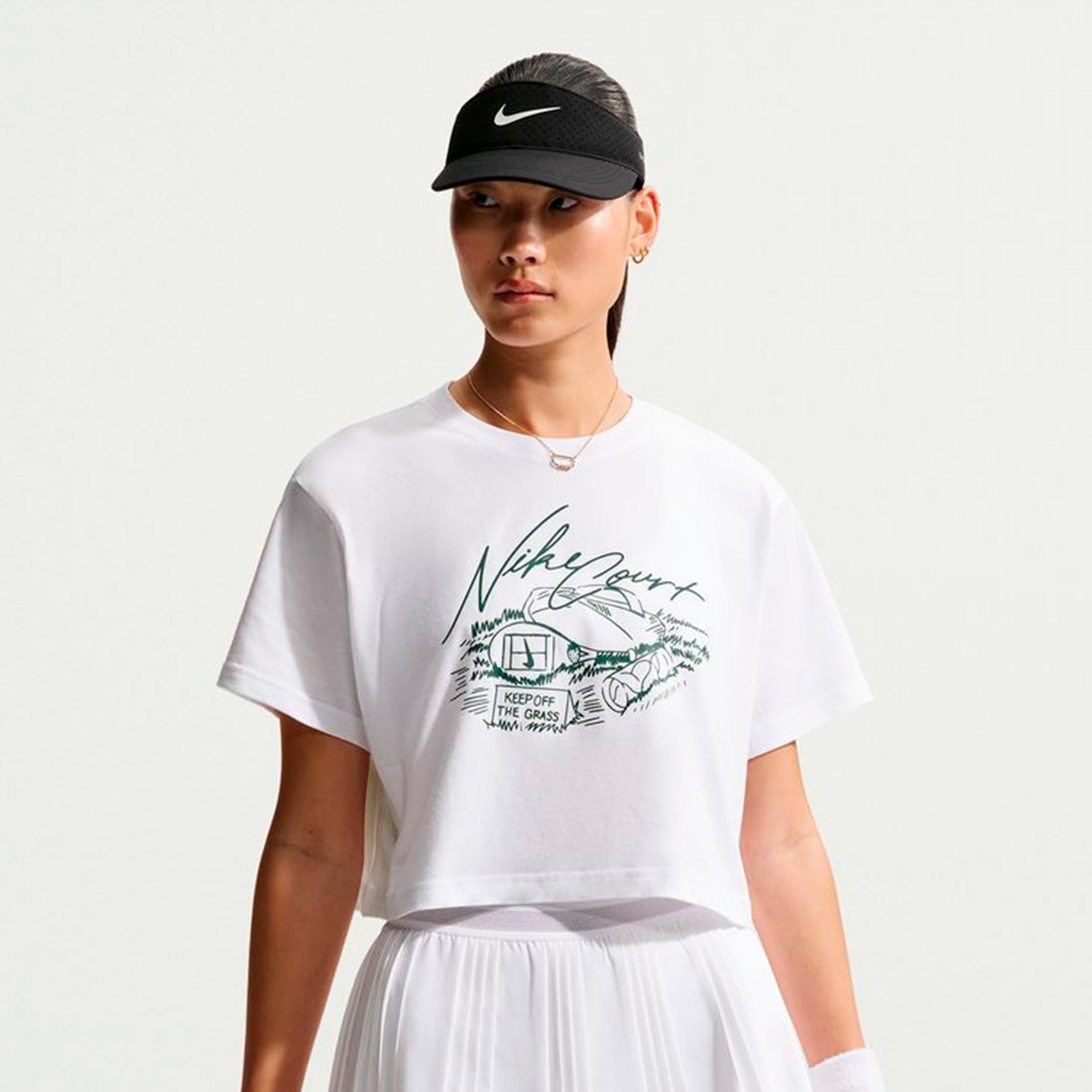 Nike Slam Crop T-shirt Damer - vit