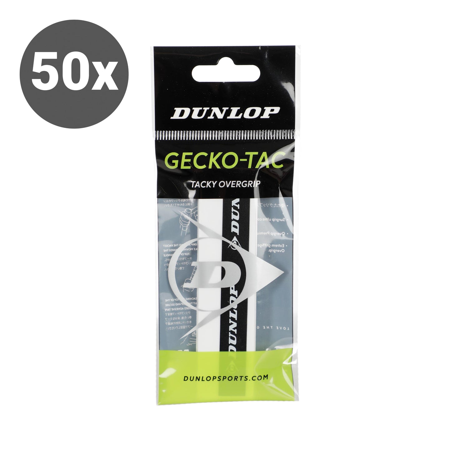 Dunlop Gecko-Tac 50-pack - vit