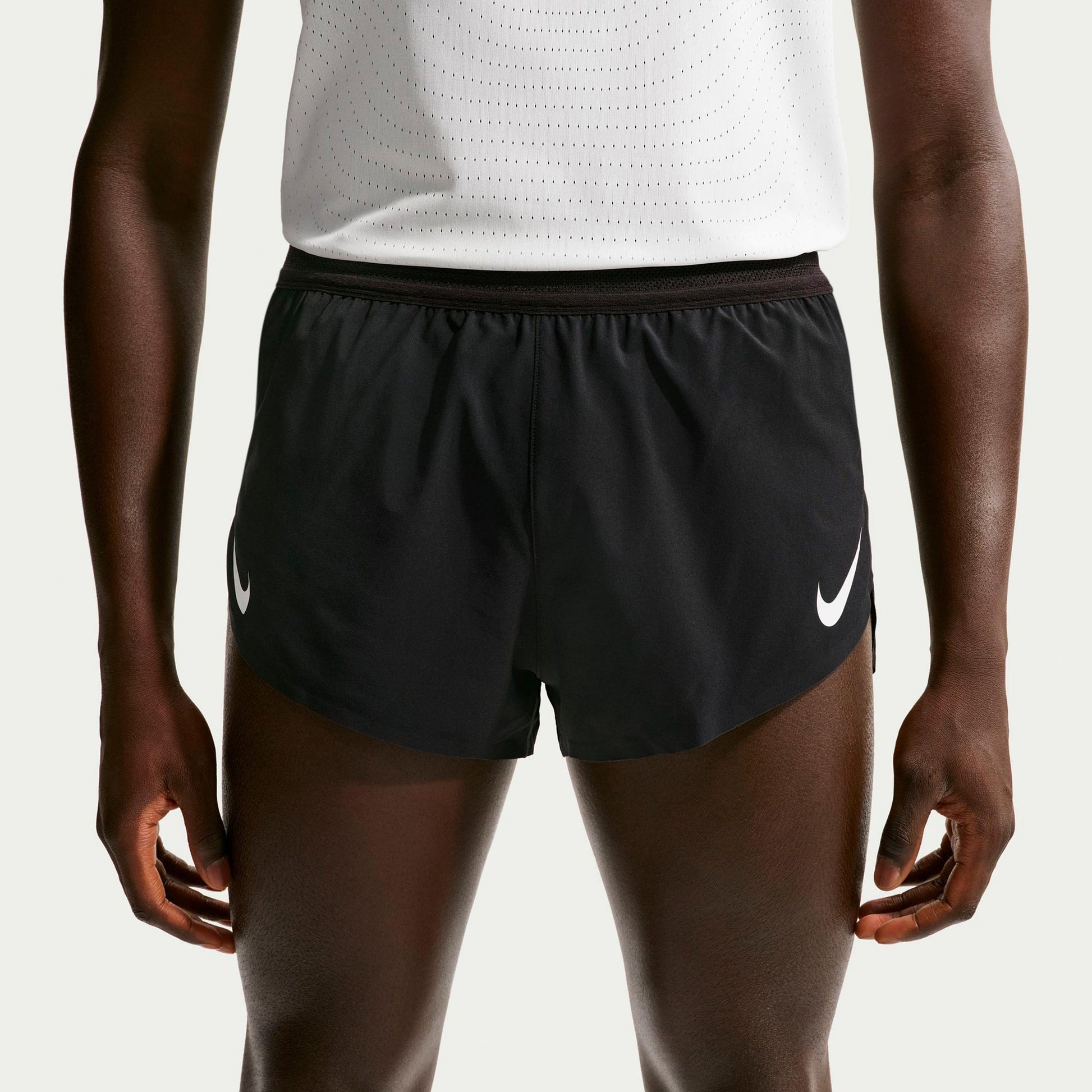 Nike AeroSwift Löparshorts Herrar - svart, vit