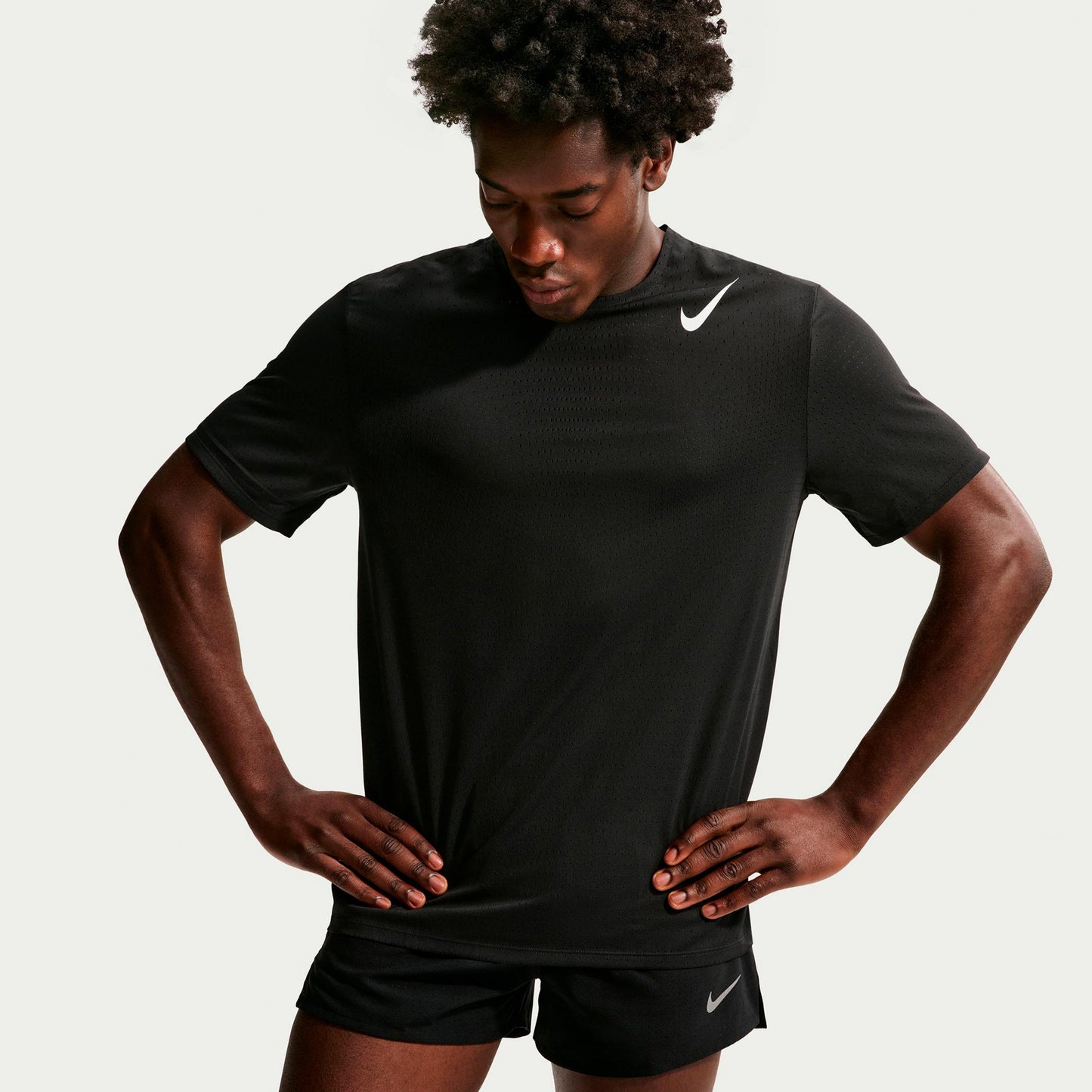 Nike Aeroswift Löpartröja Herrar - svart, vit
