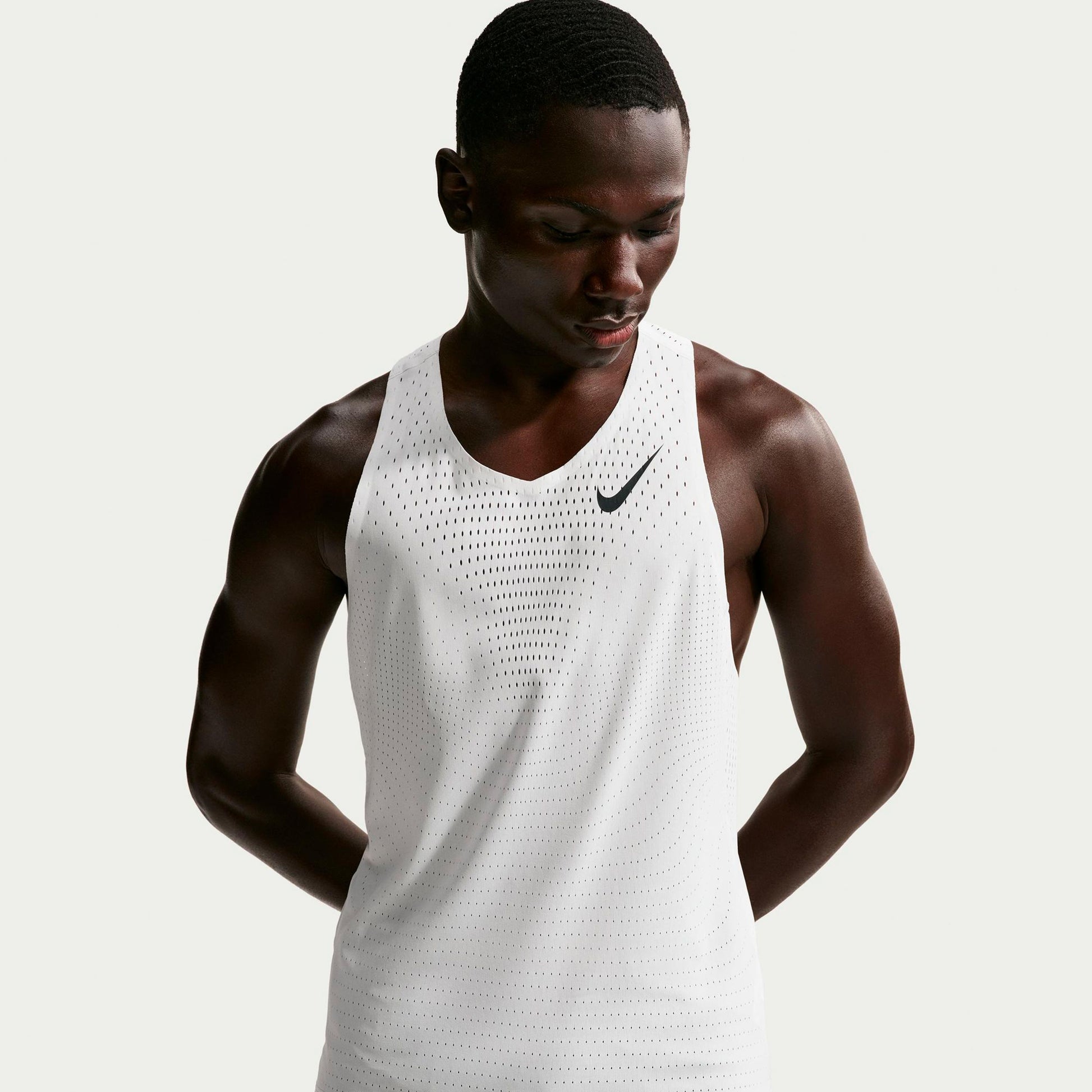 Nike AeroSwift Löpartröja Herrar - vit, svart
