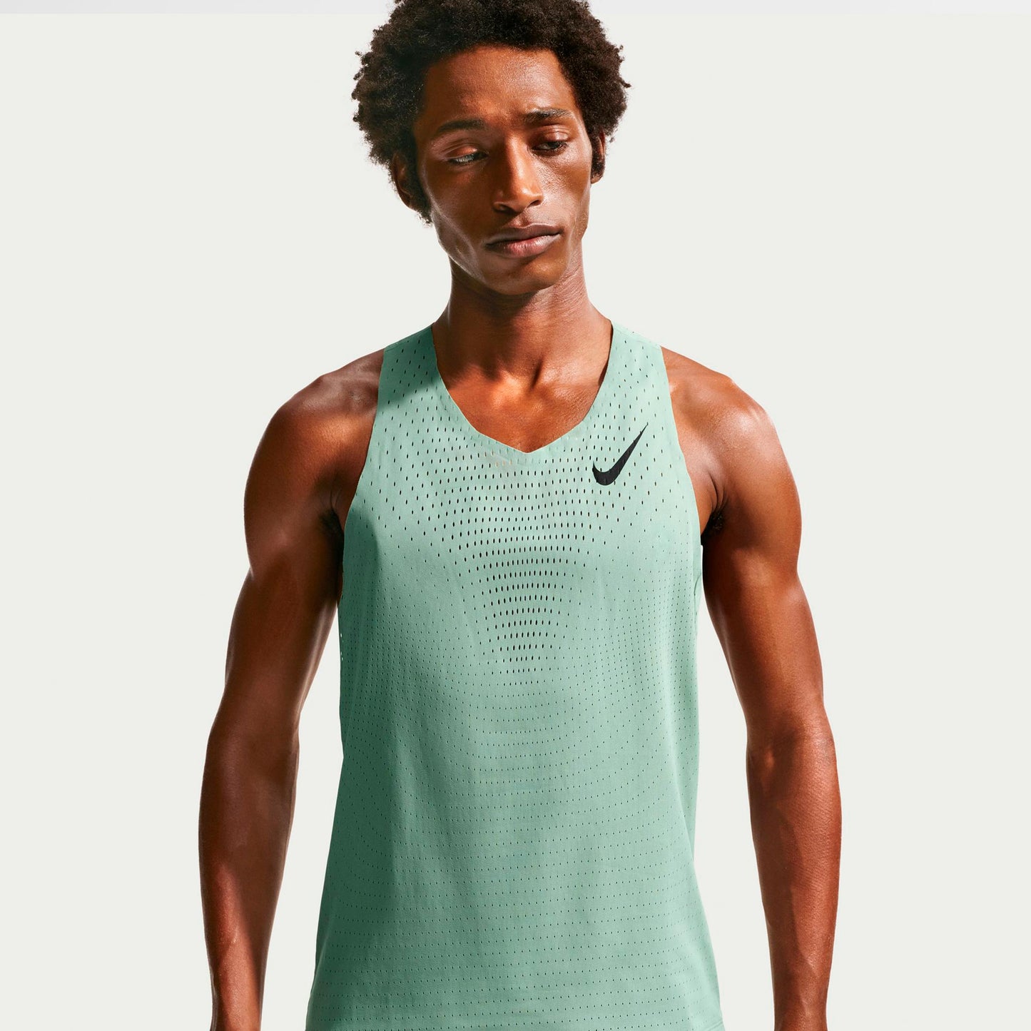 Nike AeroSwift Löpartröja Herrar - oliv, svart