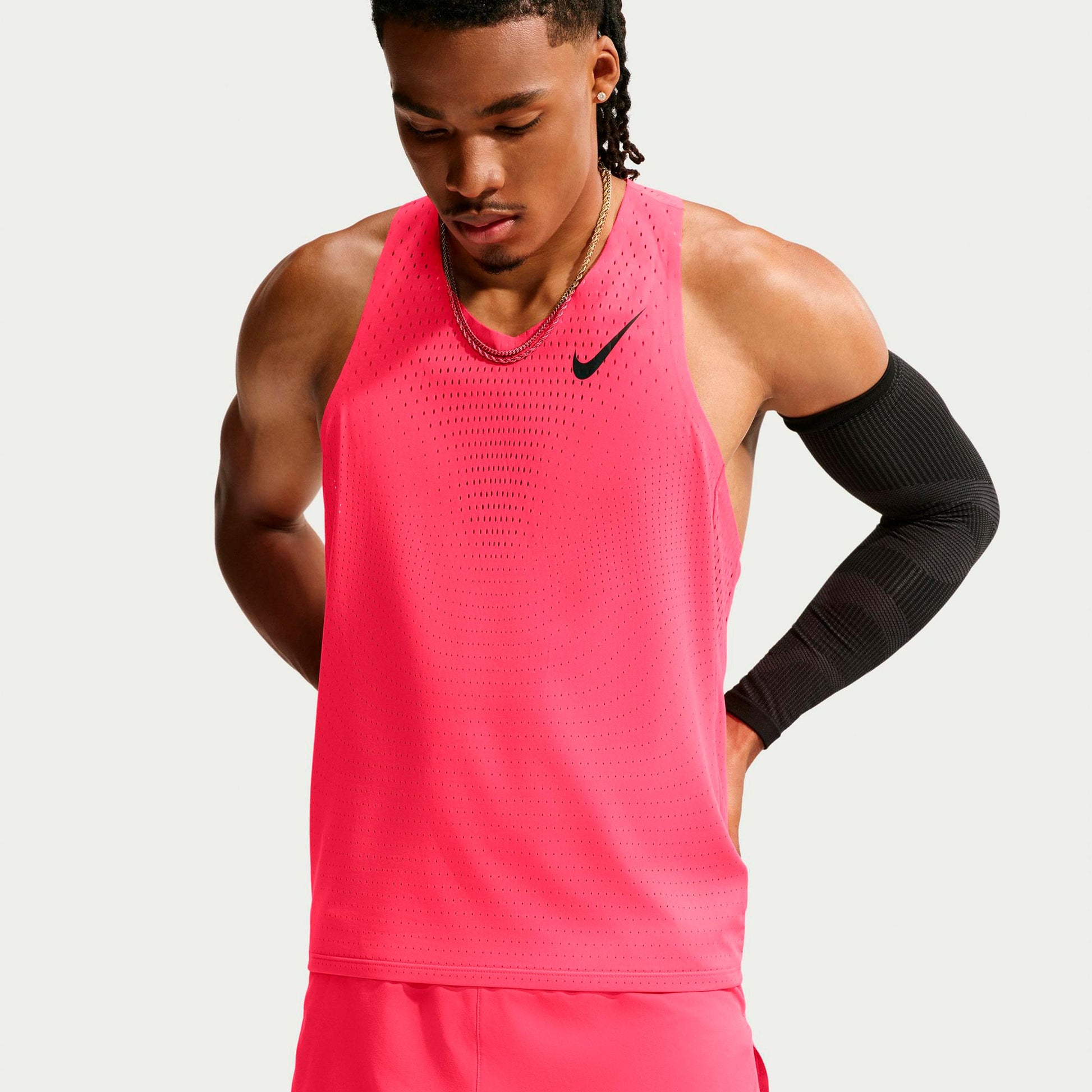 Nike AeroSwift  Löpartröja Herrar - röd, svart