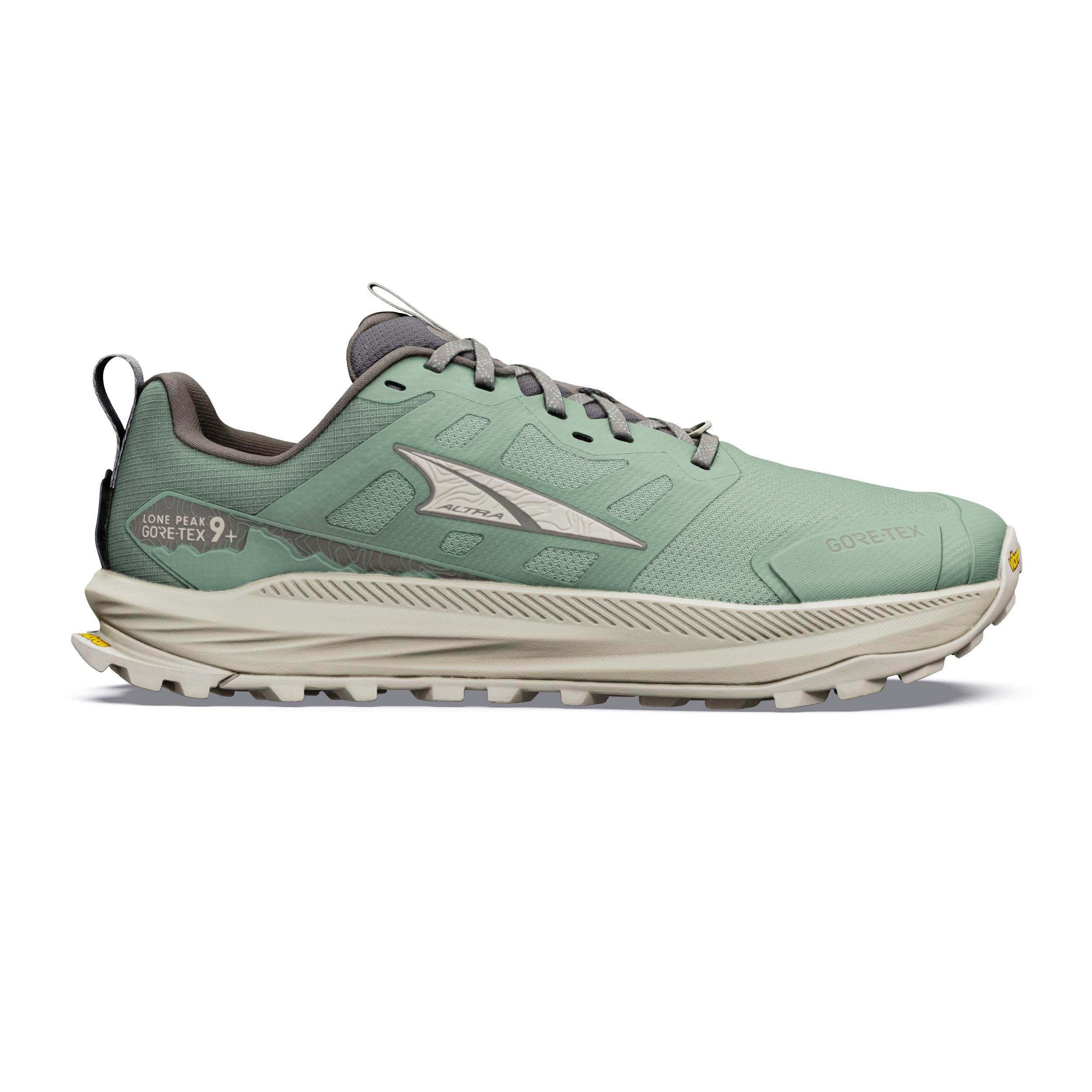 Altra Lone Peak 9+ GTX Terrängsko Herrar - grön, beige