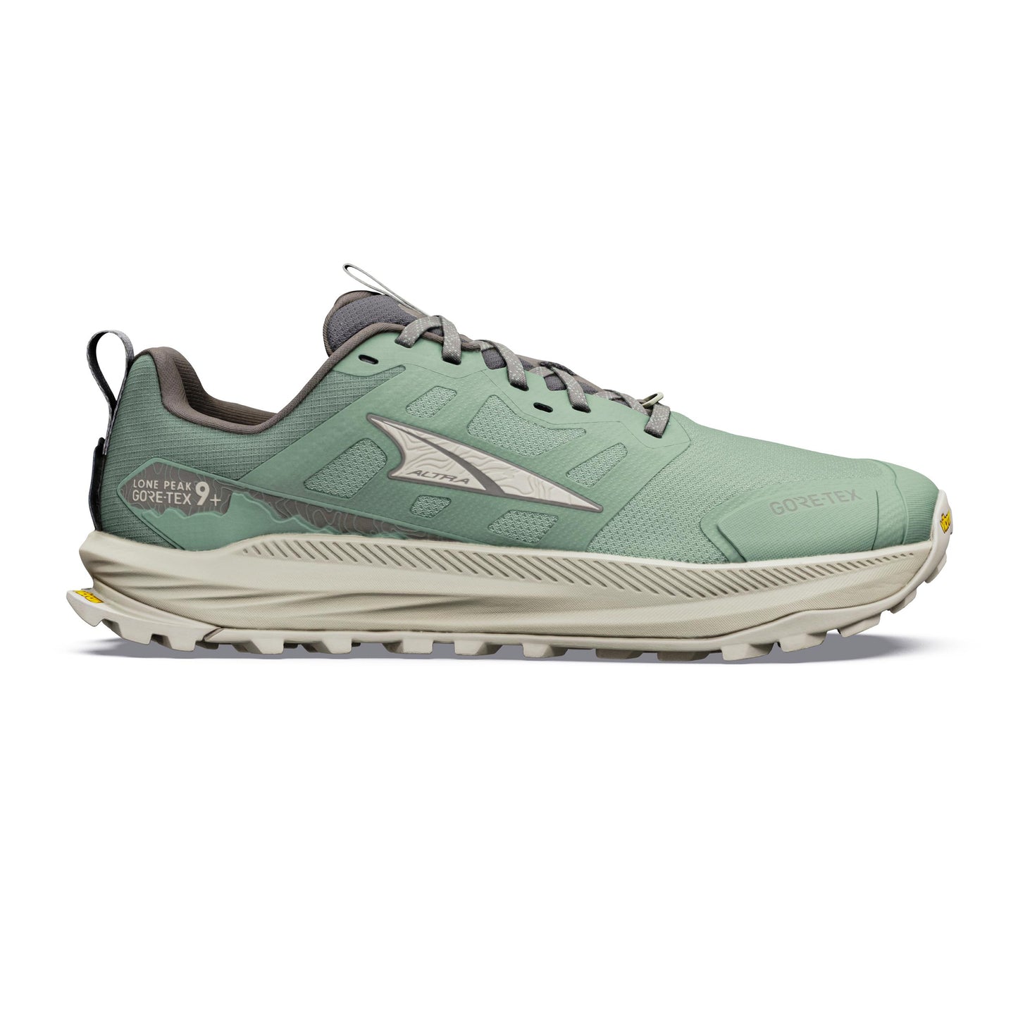 Altra Lone Peak 9+ GTX Terrängsko Herrar - grön, beige