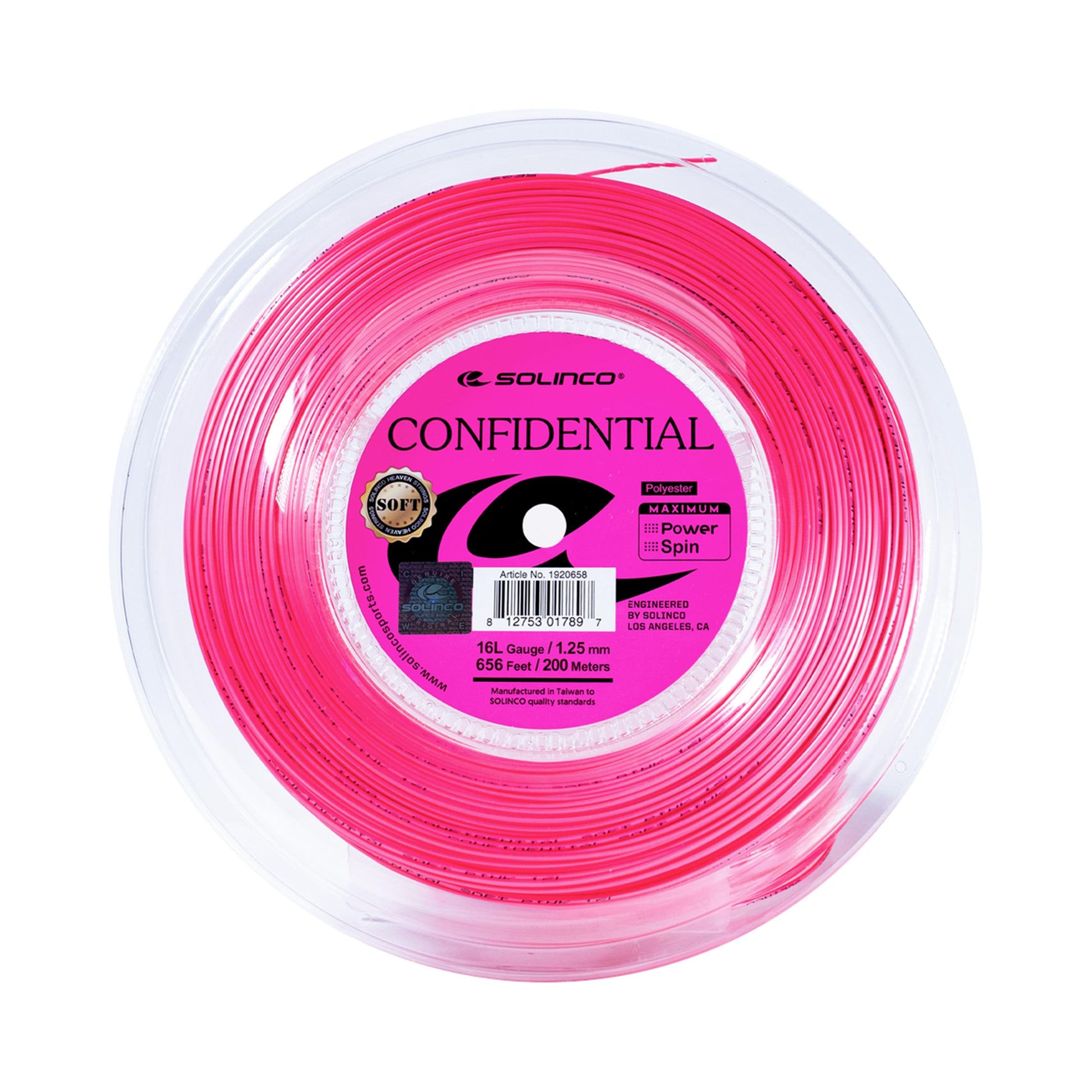Solinco Confidential Soft  Strängrulle 200m - rosa