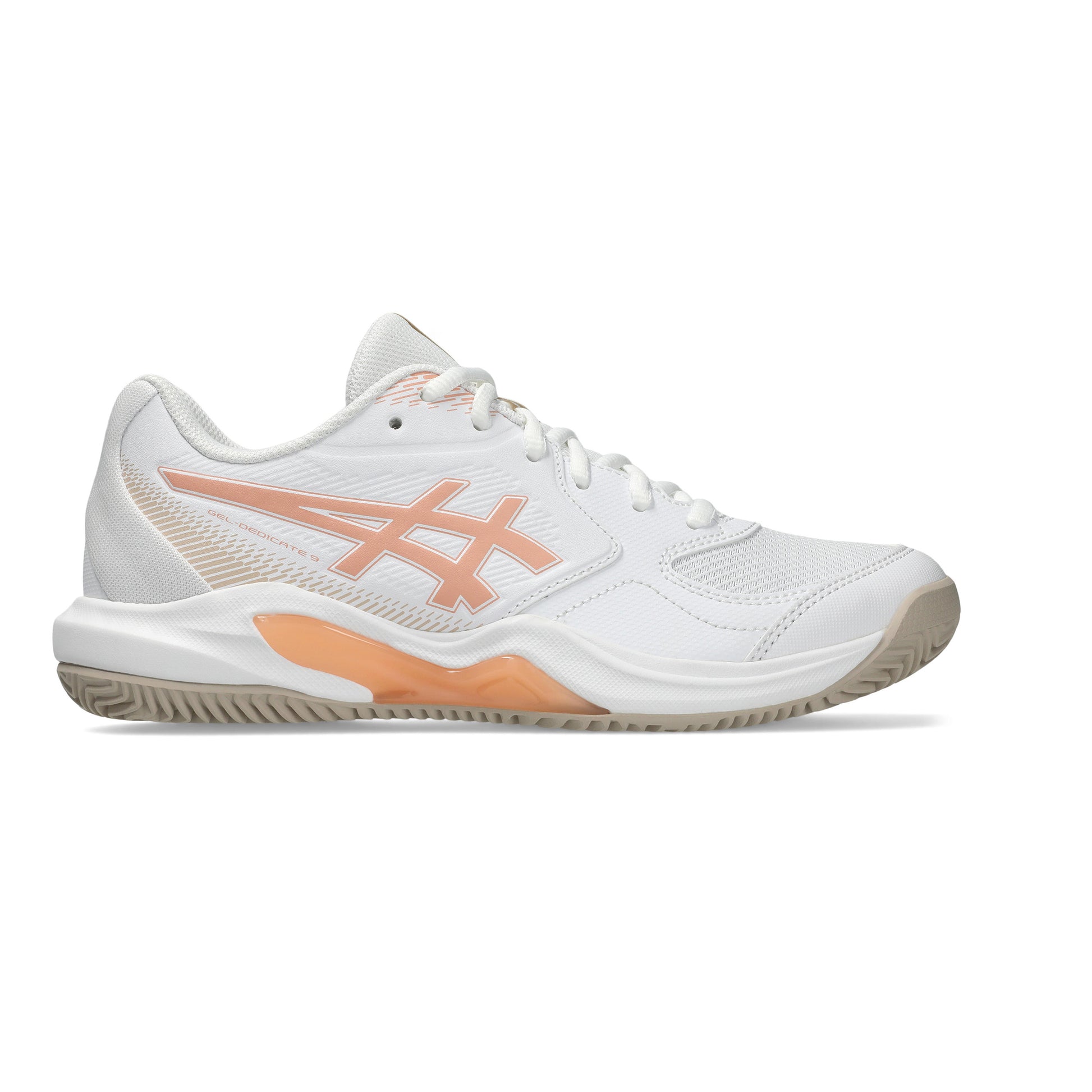 ASICS Gel-Dedicate 9 Sko för grus Damer - vit, aprikos