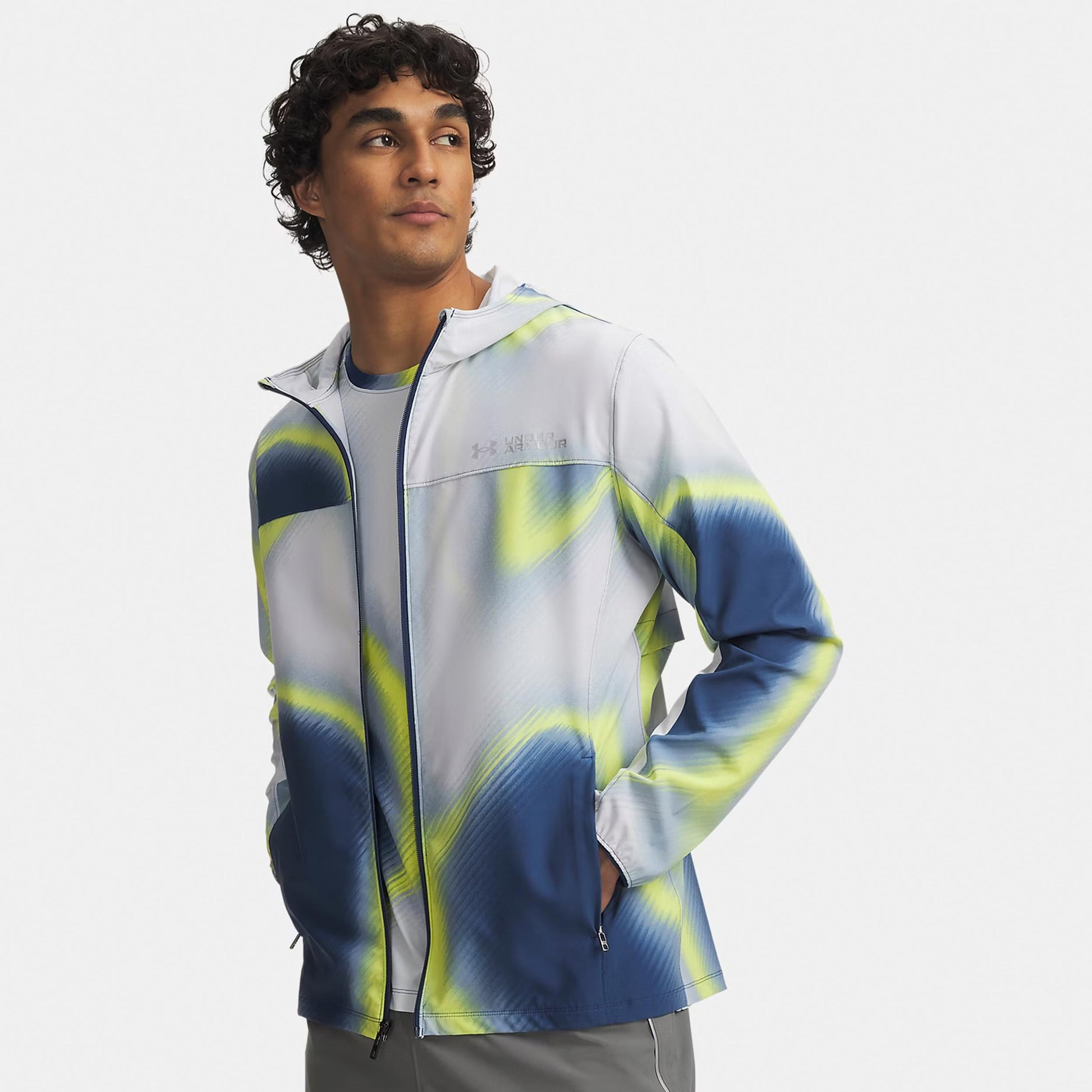 Under Armour Velociti Storm  Löparjacka Herrar - blå, flerfärgad