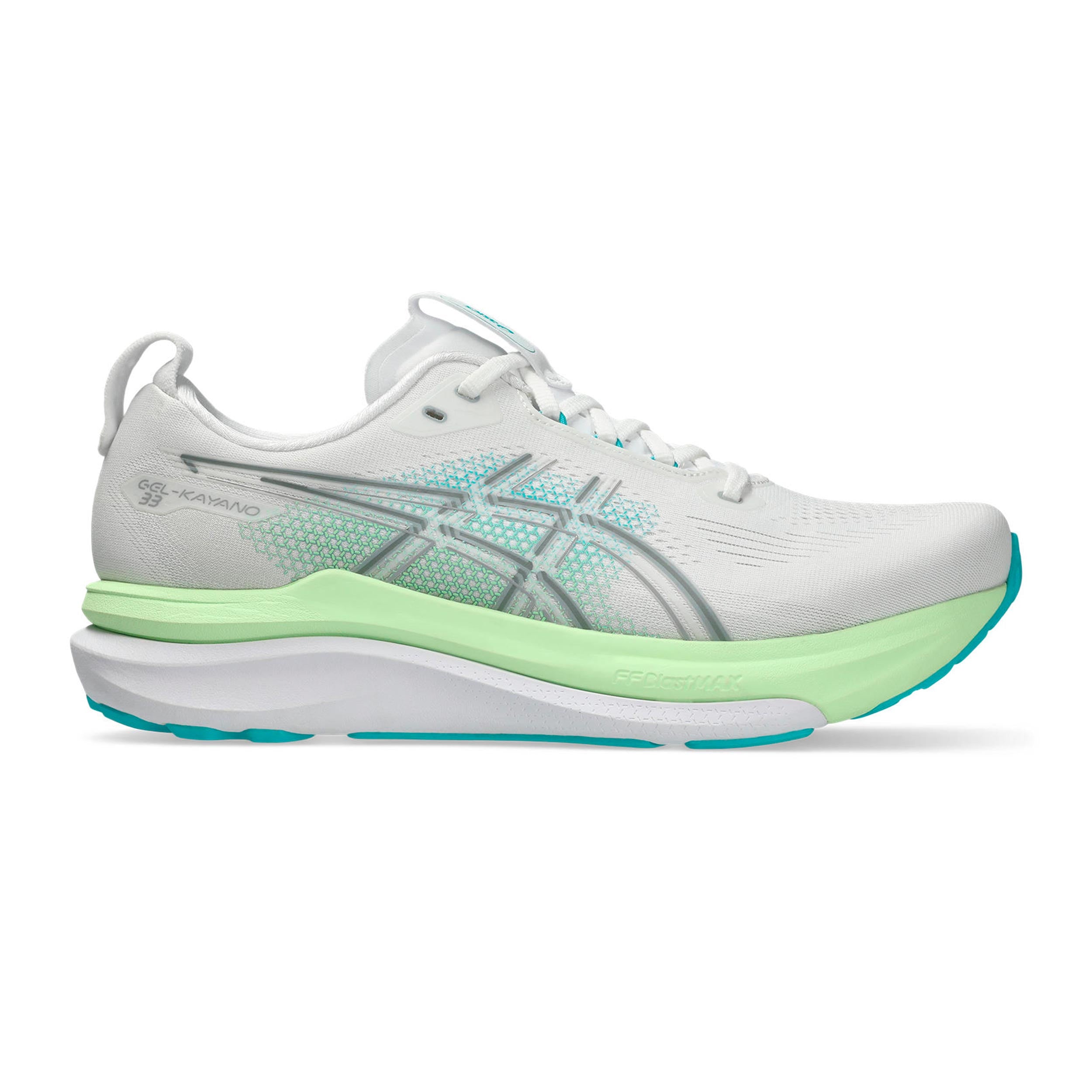 ASICS GEL-KAYANO 33 Stabilitetssko Herrar - vit, turkos