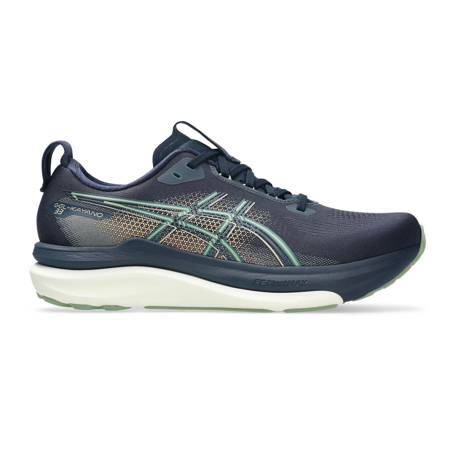 ASICS GEL-KAYANO 33 Stabilitetssko Herrar - mörkblå, kaki