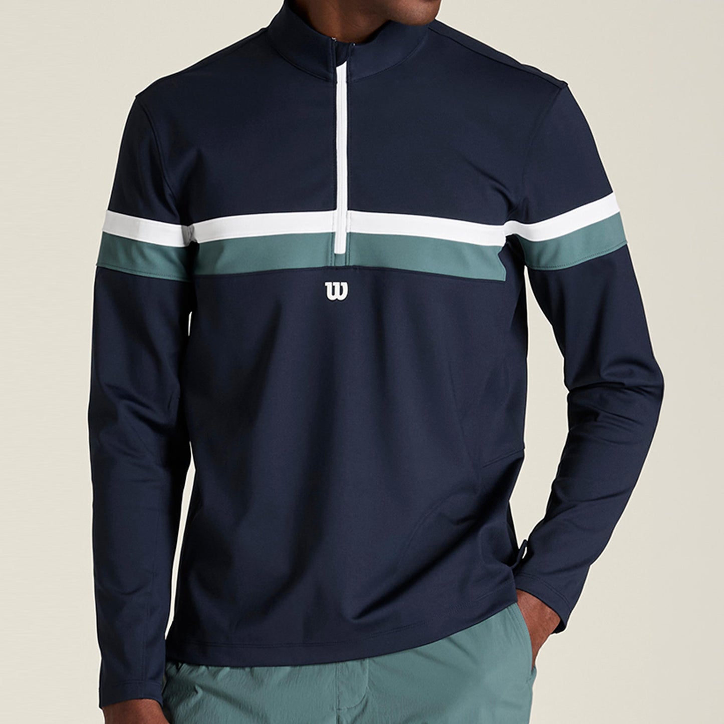 Wilson Elevate Performance Half-Zip Långärmat Herrar - mörkblå, blå