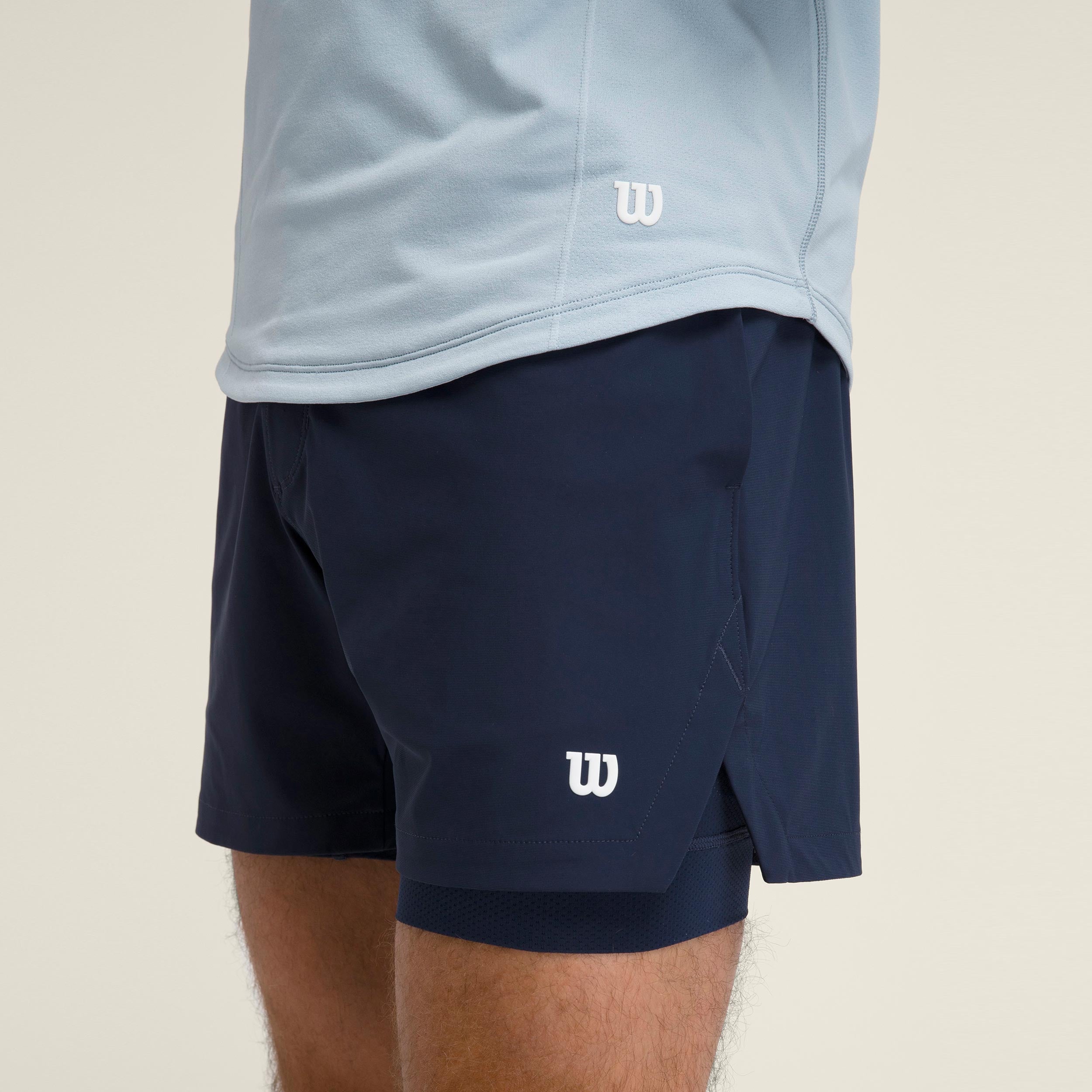 Wilson Set Point 7in Lined Shorts Herrar - mörkblå