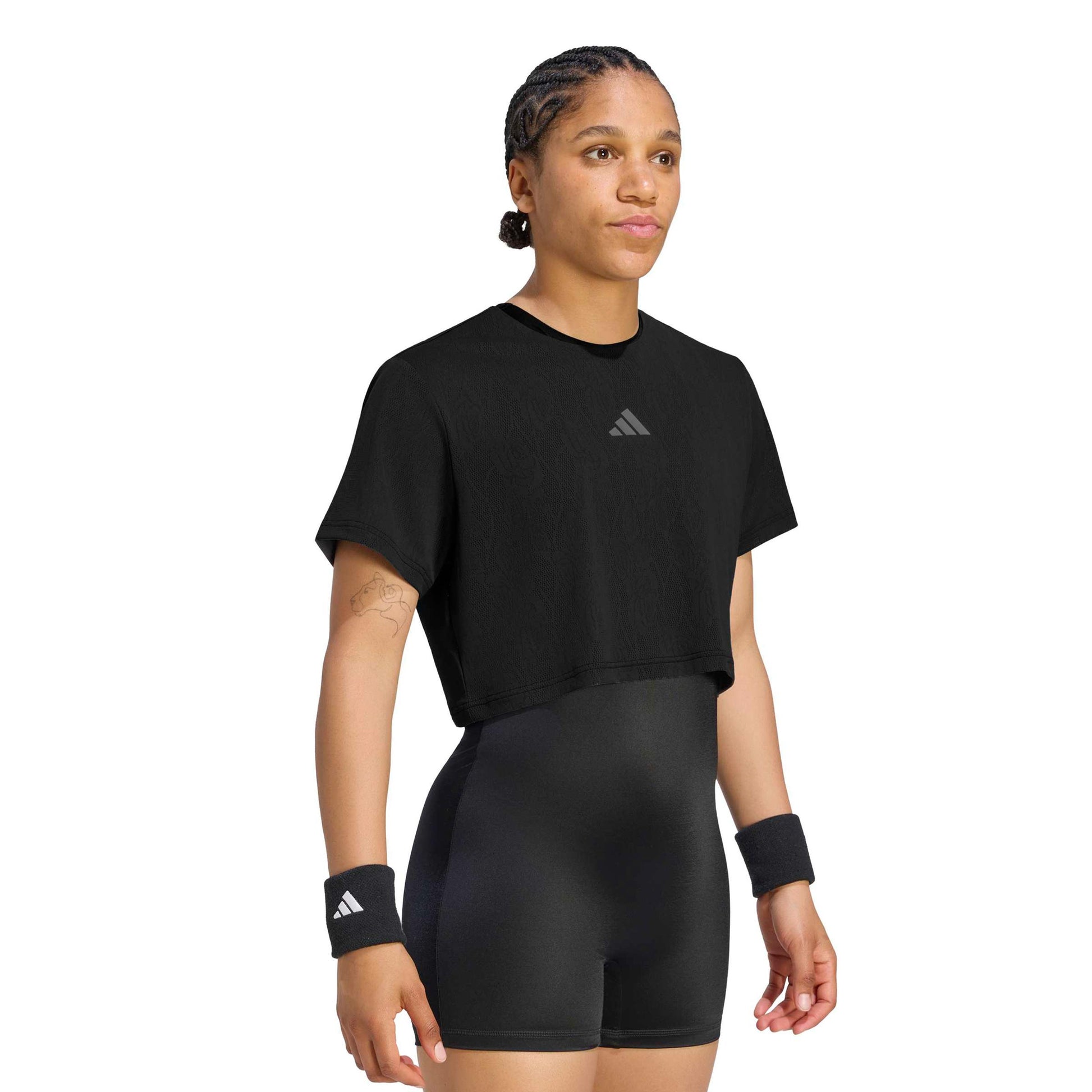 adidas Pro Crop T-shirt Damer - svart