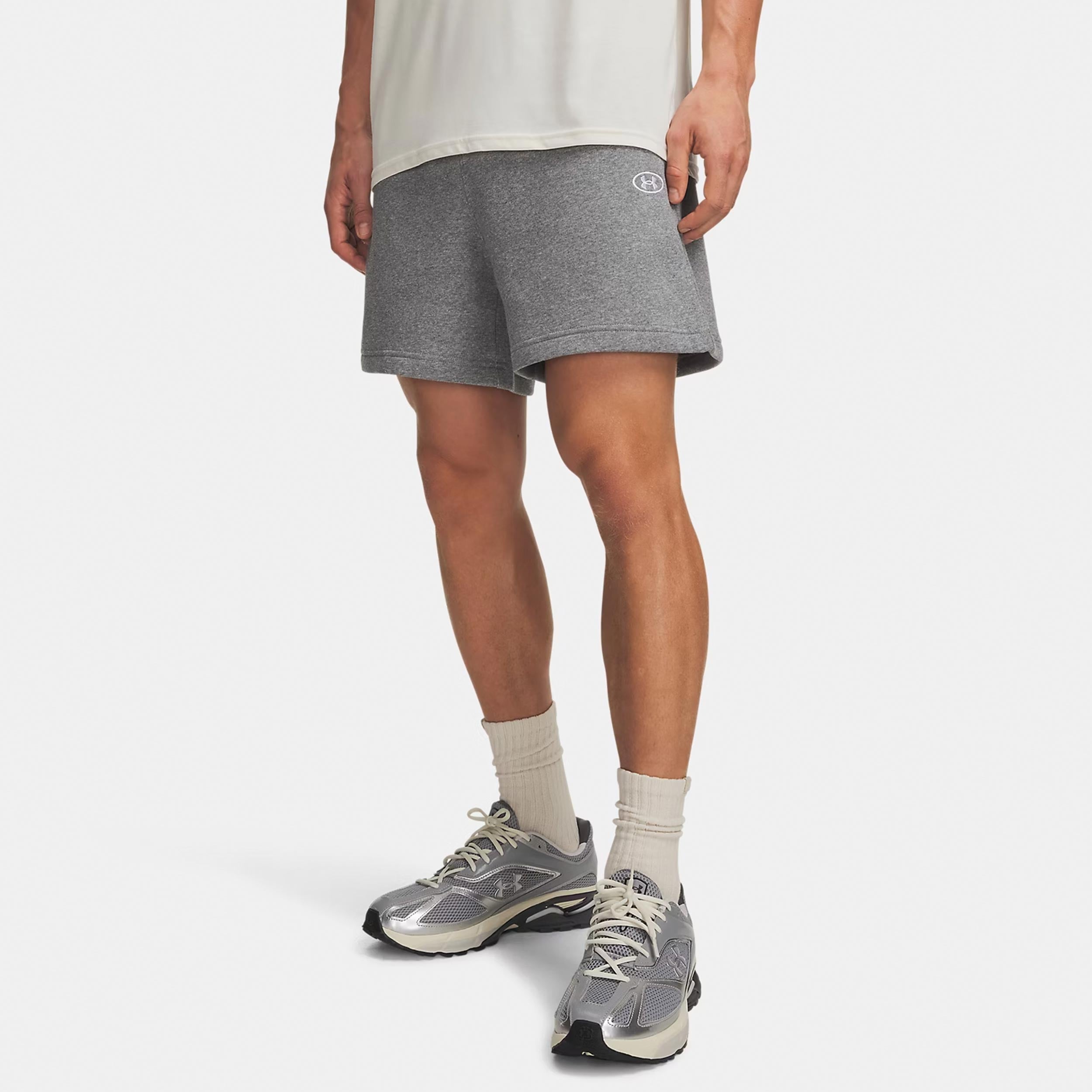 Under Armour Rival Fleece  Shorts Herrar - grå, vit