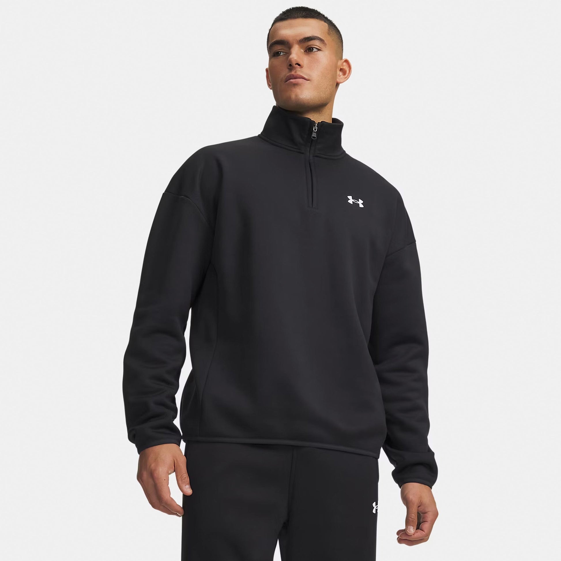 Under Armour Armour Fleece 1/4 Zip Långärmat Herrar - svart, vit