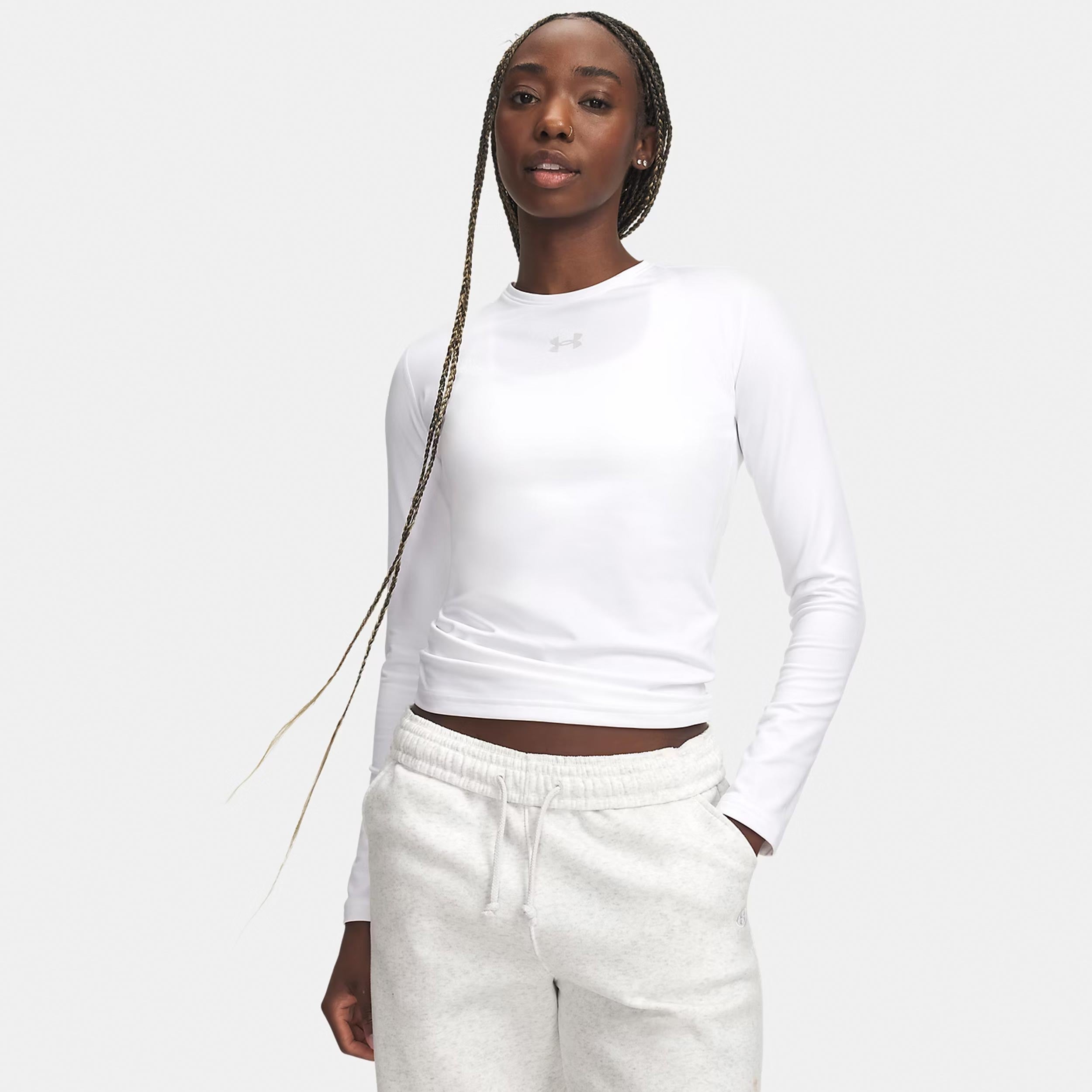 Under Armour ColdGear Crew Långärmat Damer - vit, ljusgrå
