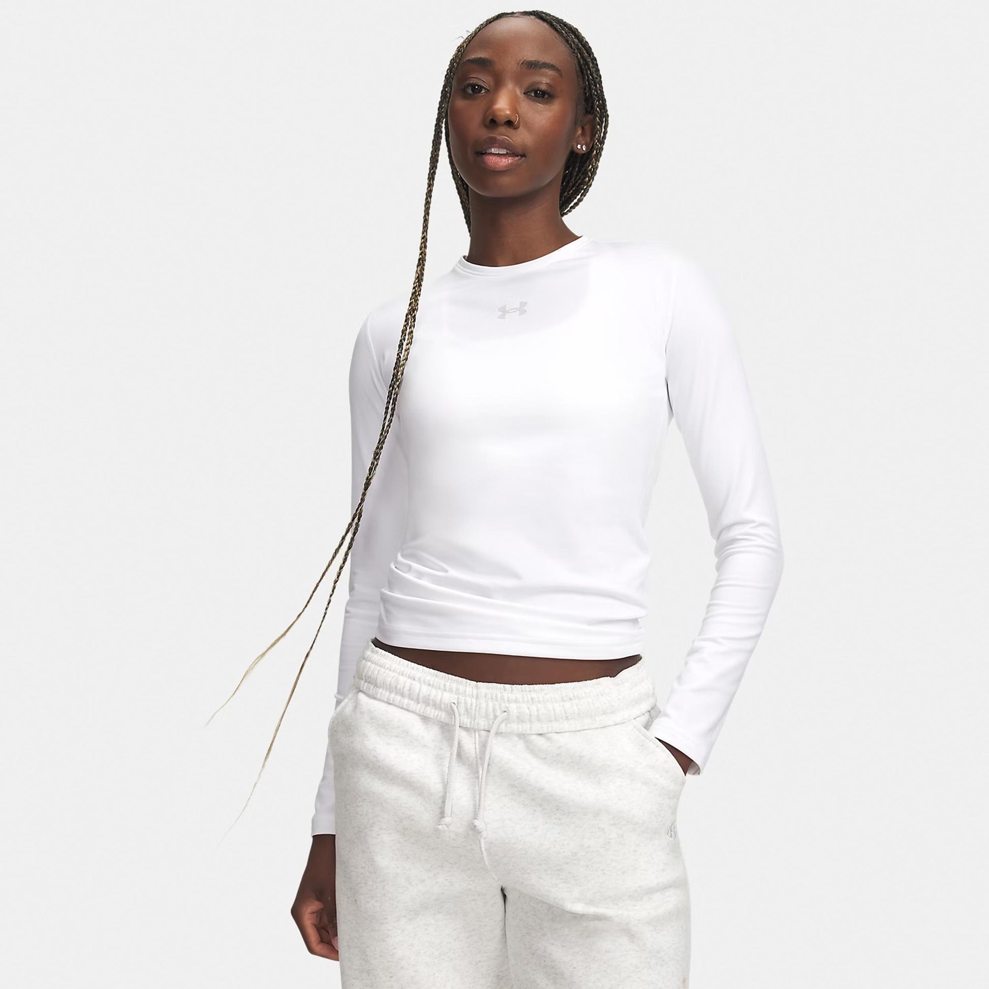 Under Armour ColdGear Crew Långärmat Damer - vit, ljusgrå