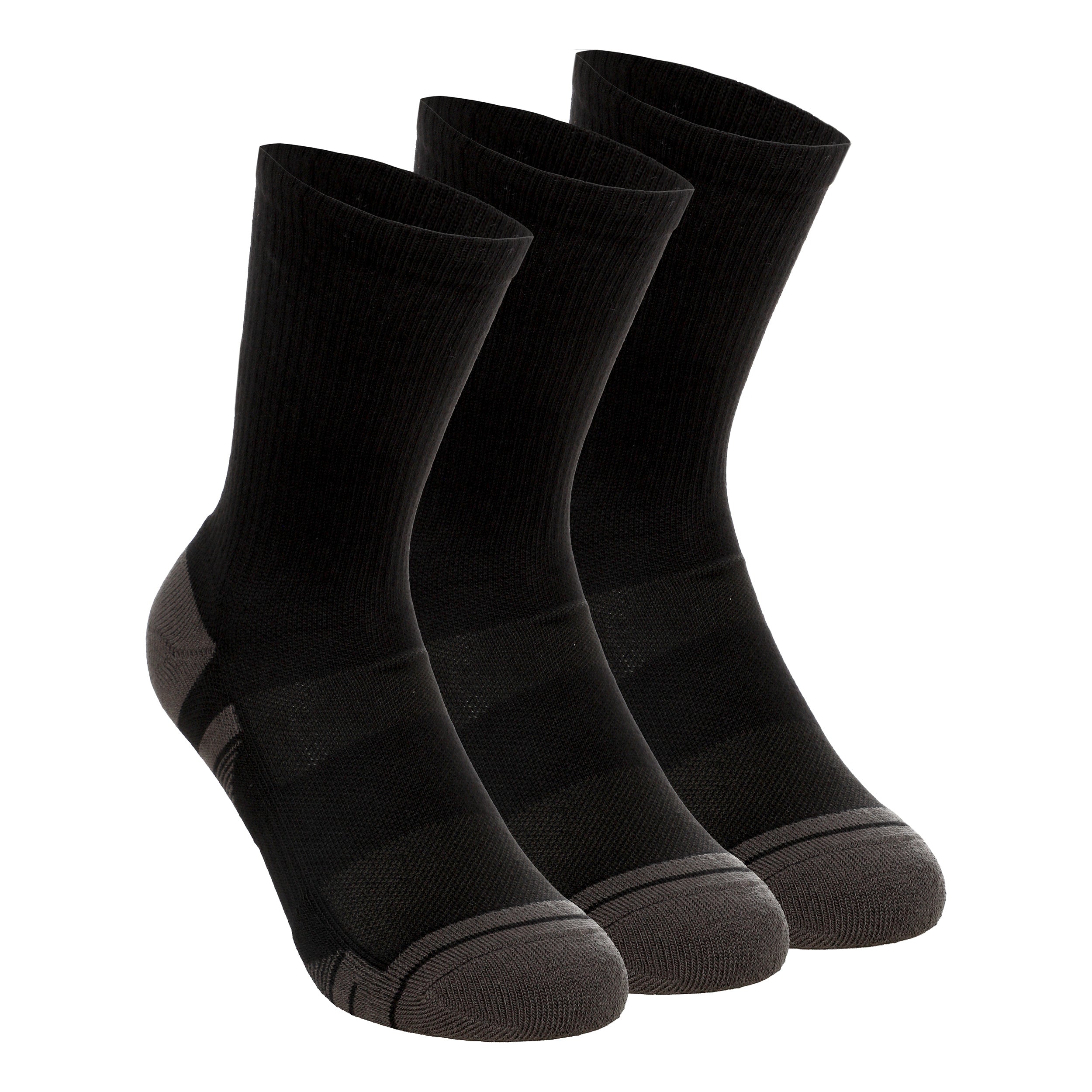Under Armour Performance Tech Crew Sportstrumpor 3-pack Unisex - svart, mörkgrå