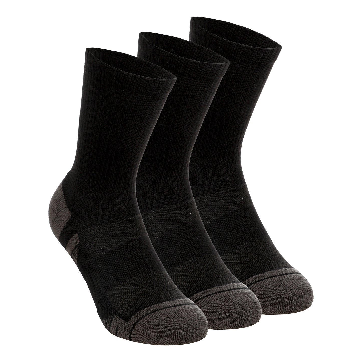 Under Armour Performance Tech Crew Sportstrumpor 3-pack Unisex - svart, mörkgrå