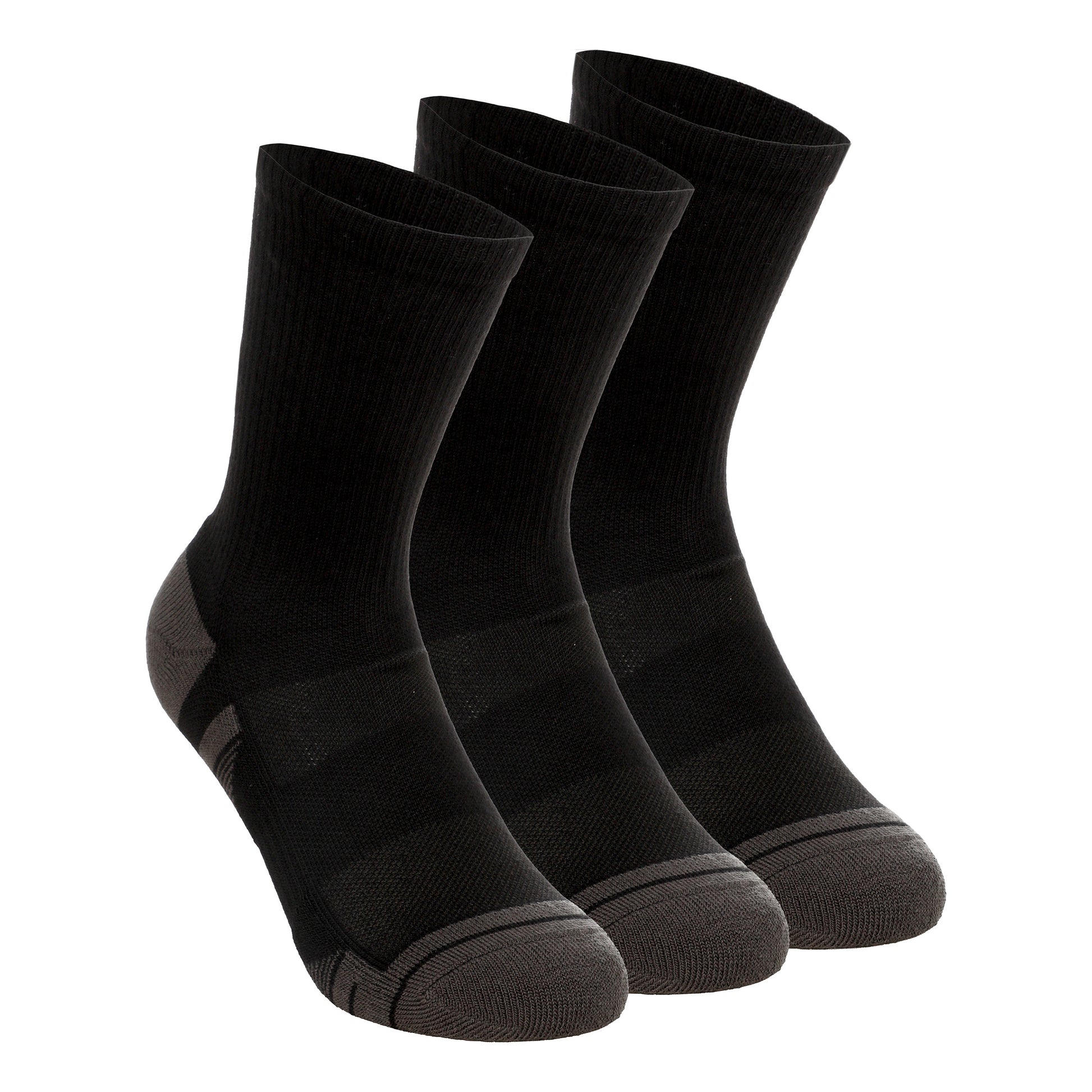 Under Armour Performance Tech Crew Sportstrumpor 3-pack Unisex - svart, mörkgrå