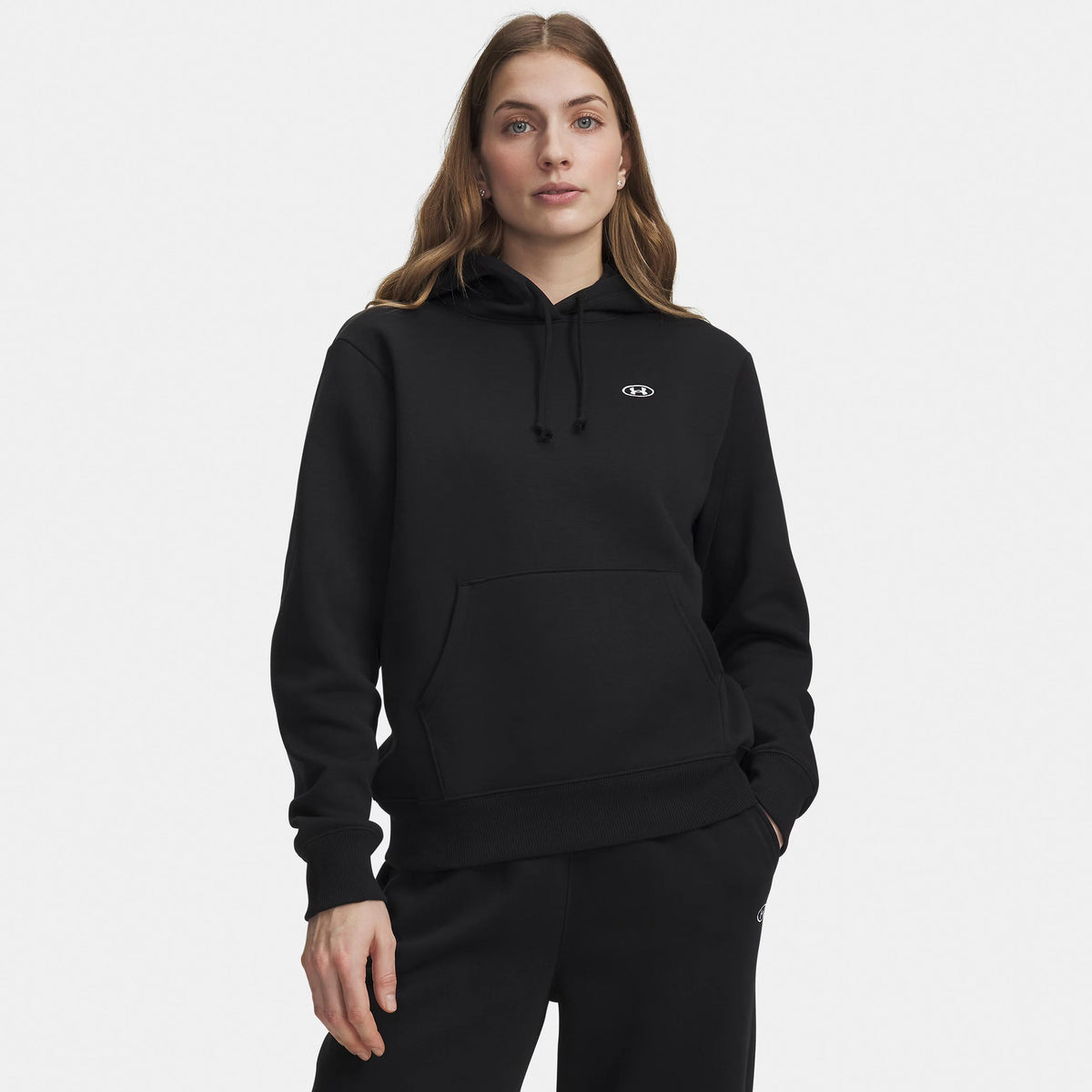Under Armour Rival Fleece Huvtröja Damer - svart, vit