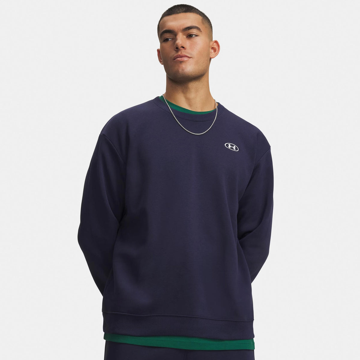 Under Armour Rival Fleece Crew Tröja Herrar - blå, vit