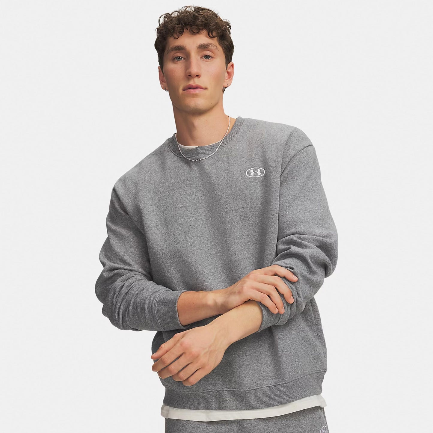 Under Armour Rival Fleece Crew Tröja Herrar - grå, vit