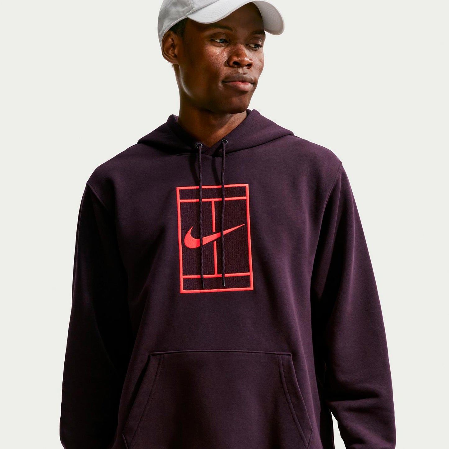 Nike Court Huvtröja Herrar - mörkröd