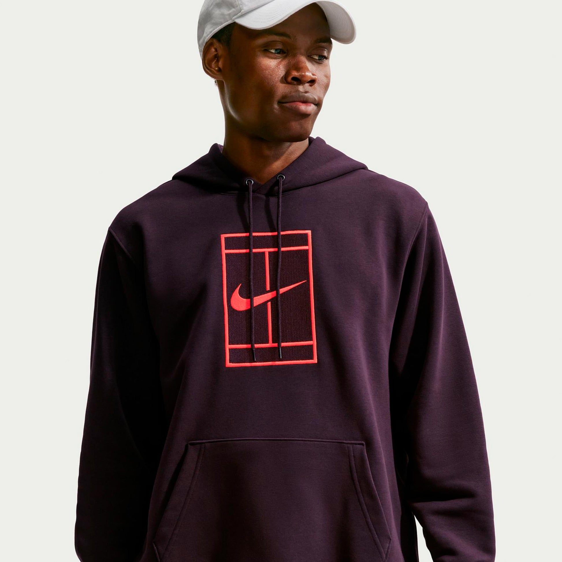 Nike Court Huvtröja Herrar - mörkröd