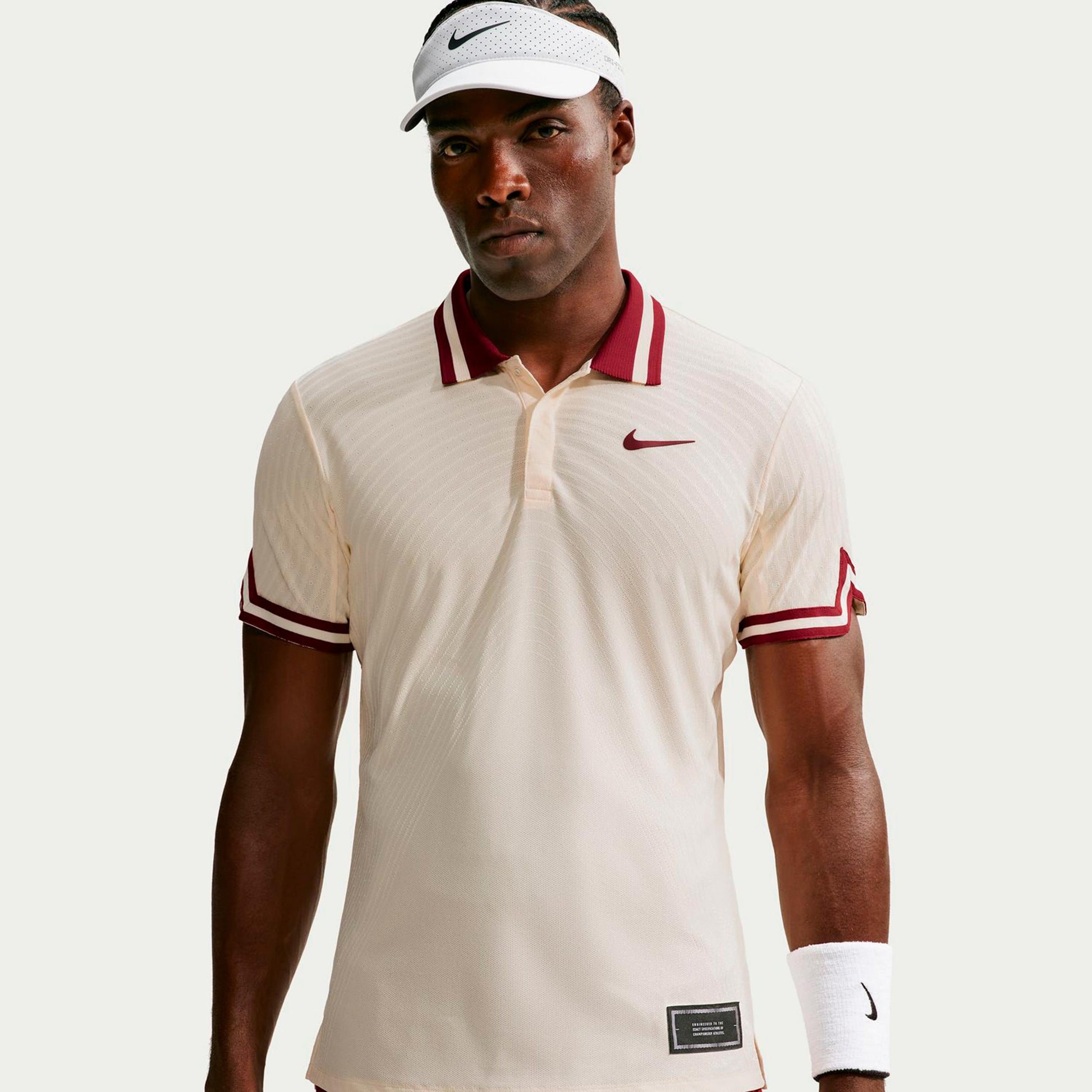 Nike Jannik Sinner Court Slam Polo Herrar - creme, rött vin