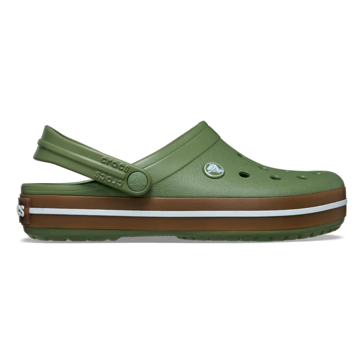 Crocs Crocband Gum Clog Badtofflor Herrar - oliv, beige